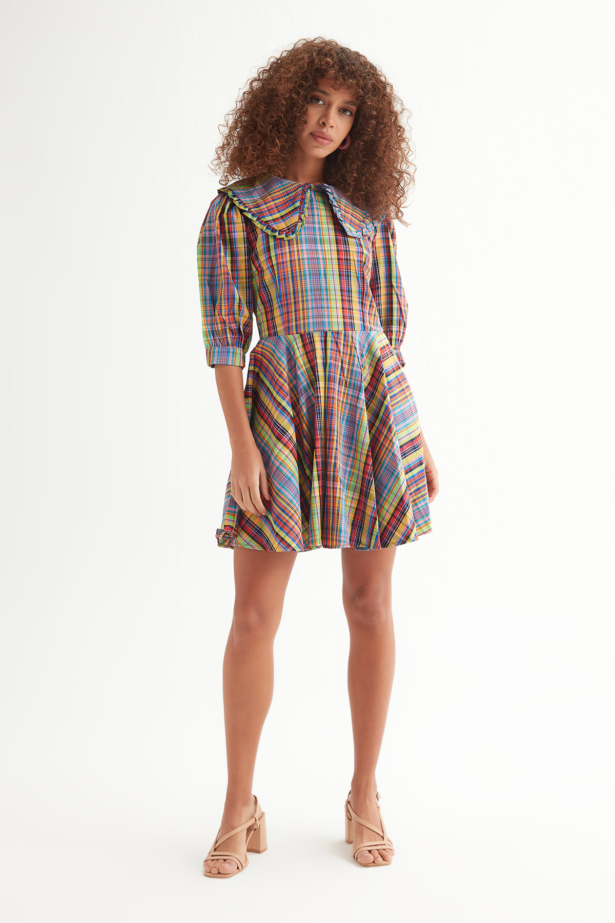 Multi Color Karpuz Kol Elbise | Açelya Okçu 