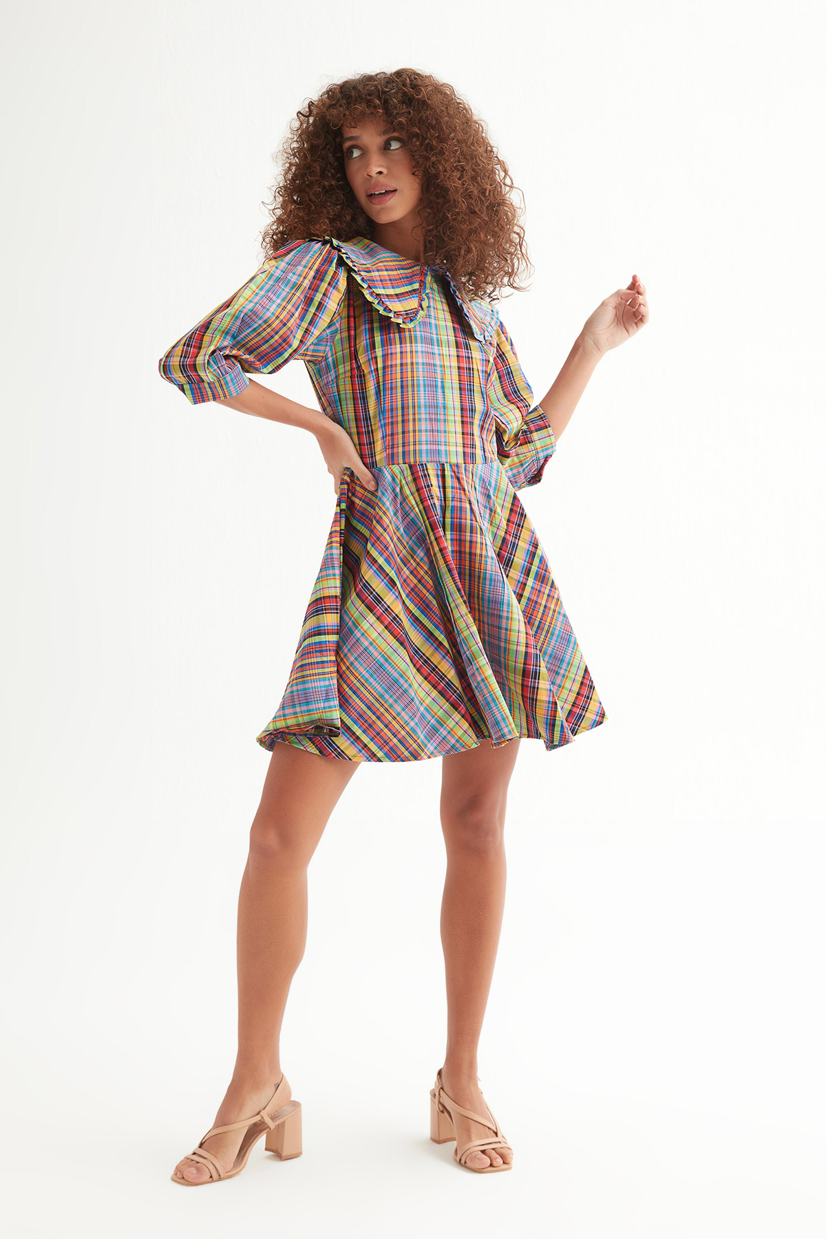 Multi Color Karpuz Kol Elbise | Açelya Okçu 