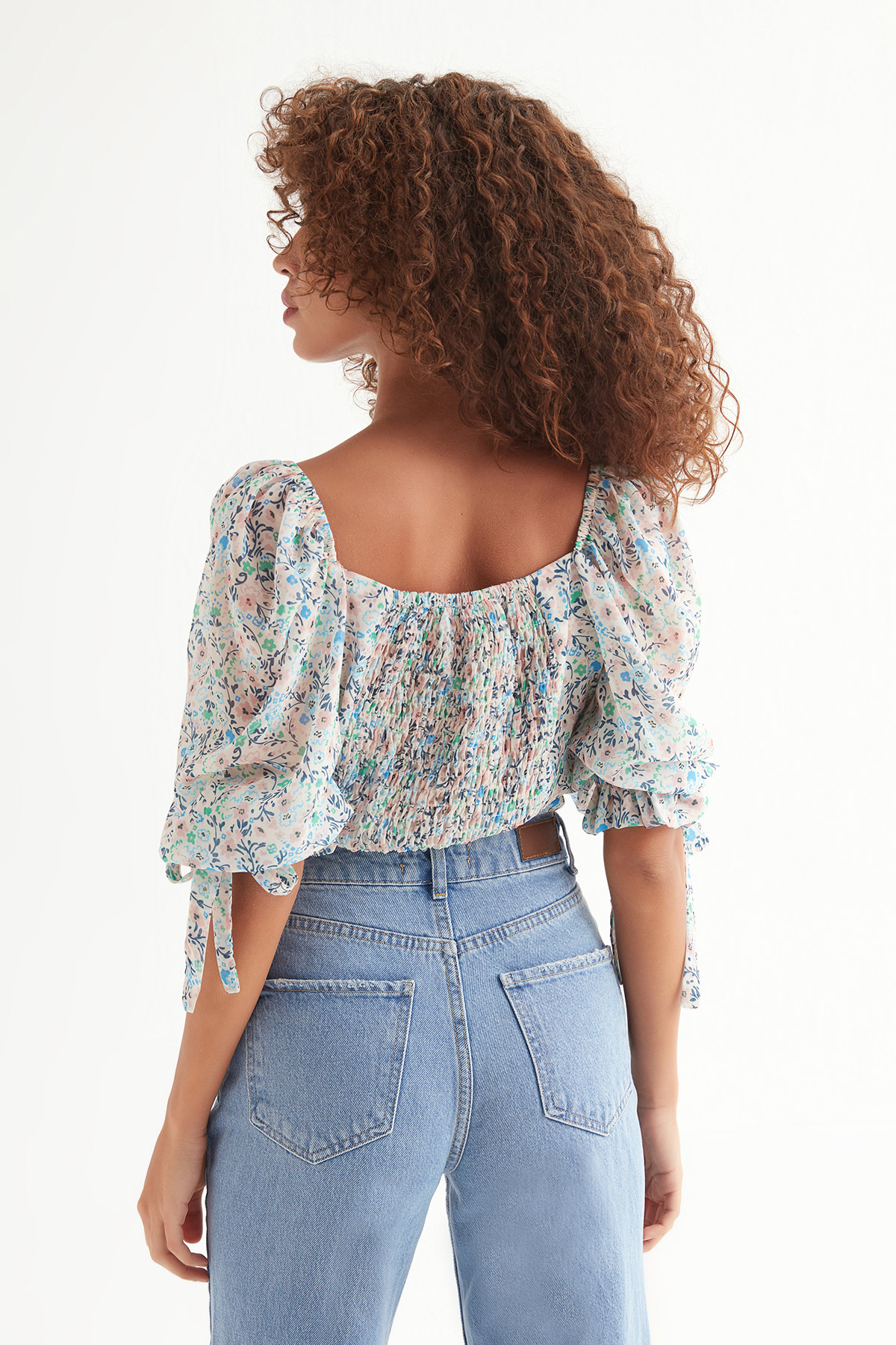 Gipeli Crop Şifon Bluz | Açelya Okçu 