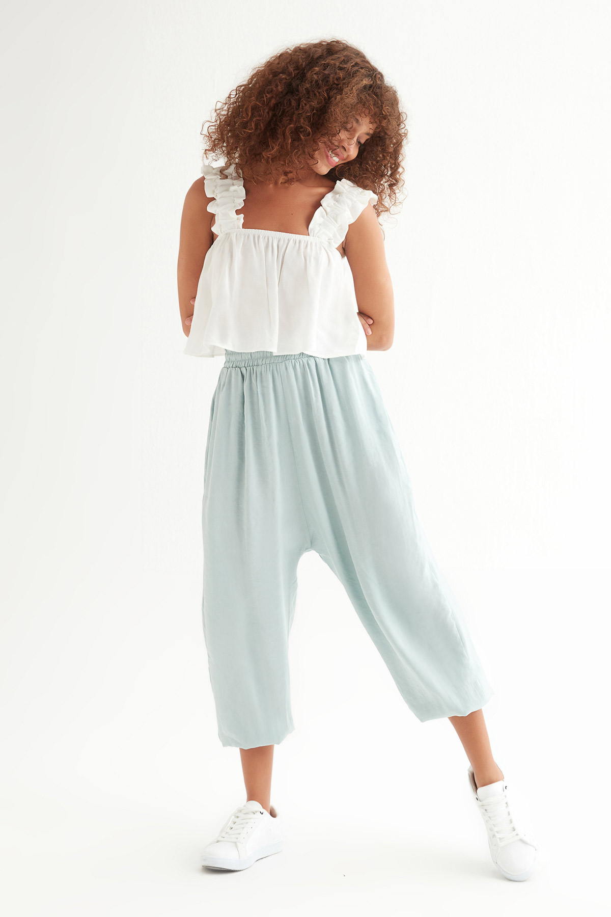 Kumlu Keten Jogger Pantolon | Açelya Okçu 
