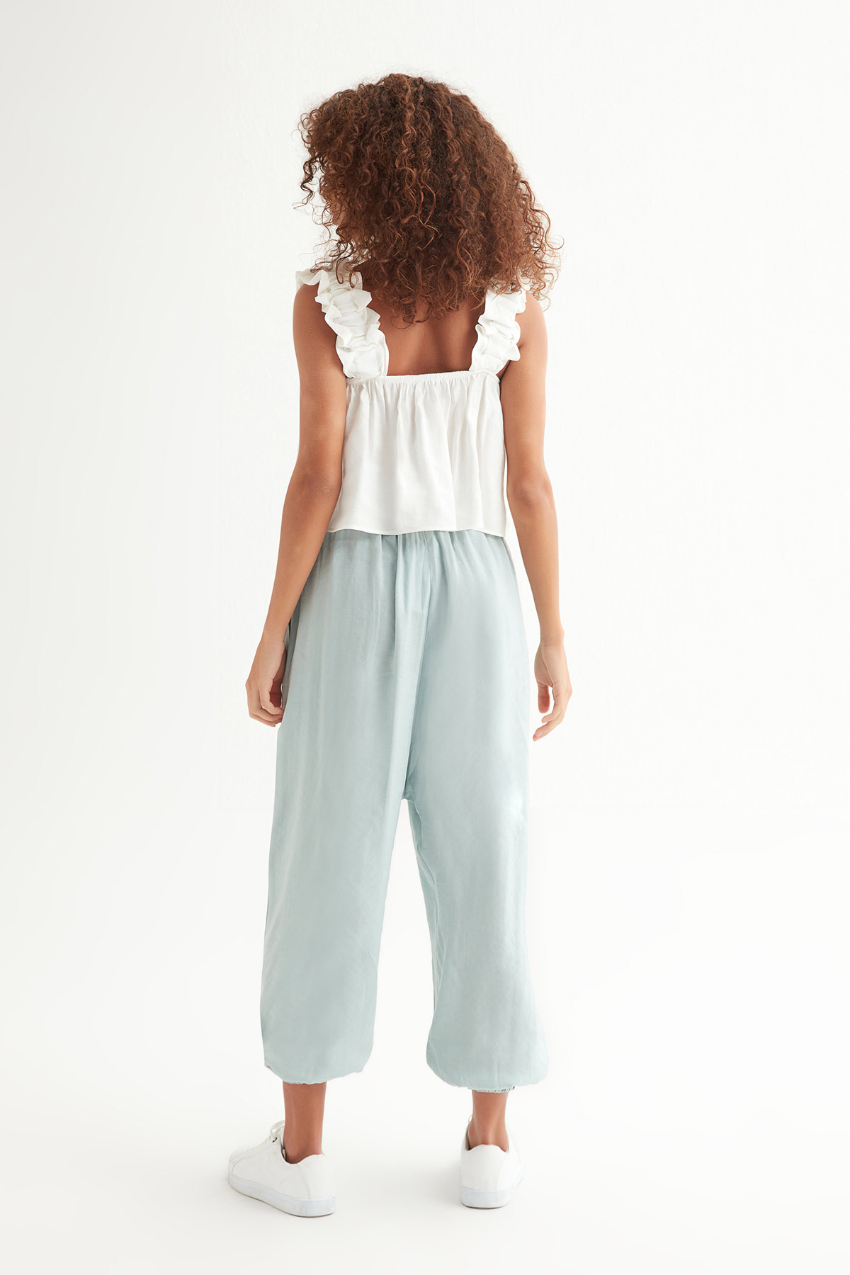 Kumlu Keten Jogger Pantolon | Açelya Okçu 