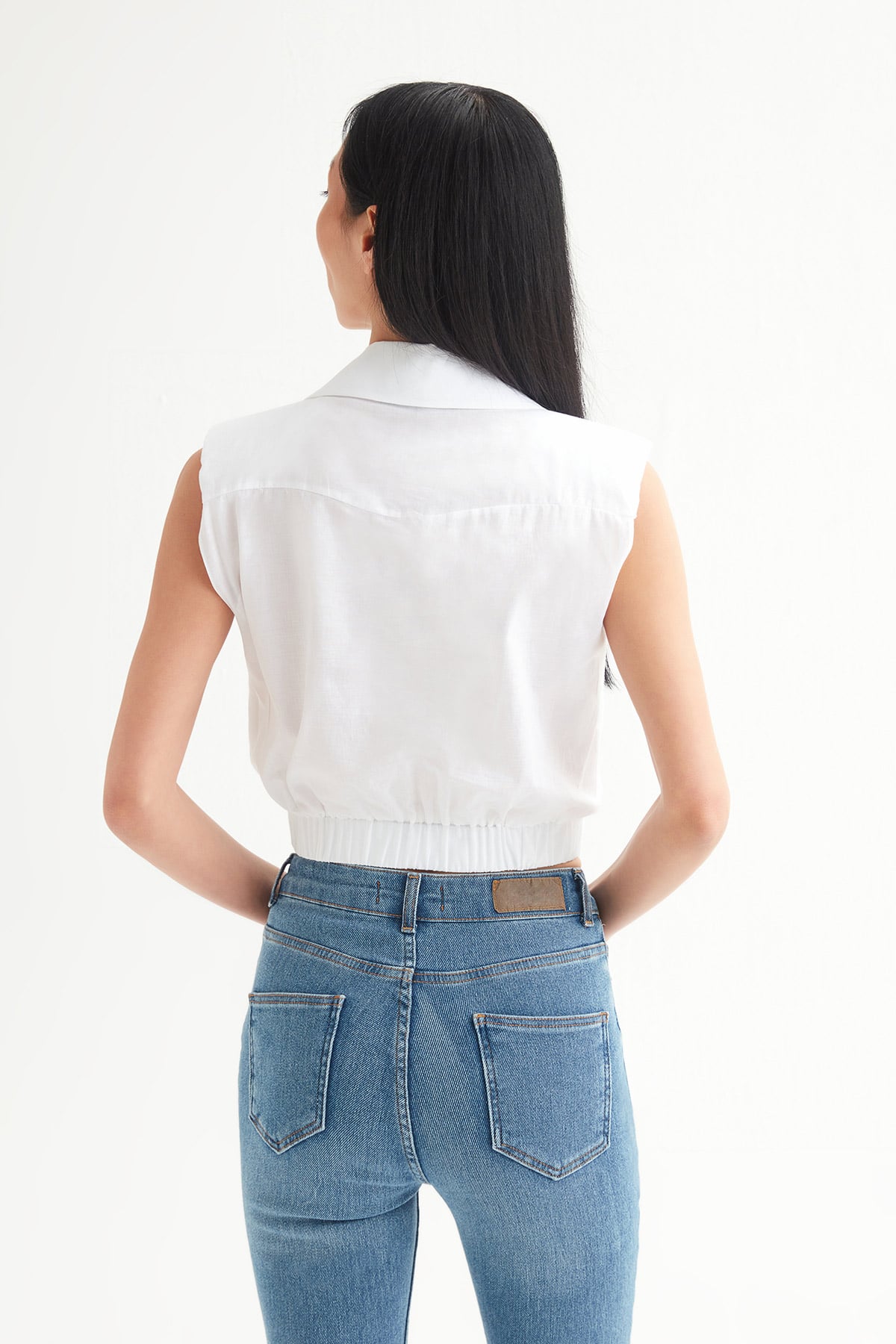 Beli Lastikli Vual Bluz | Açelya Okçu 