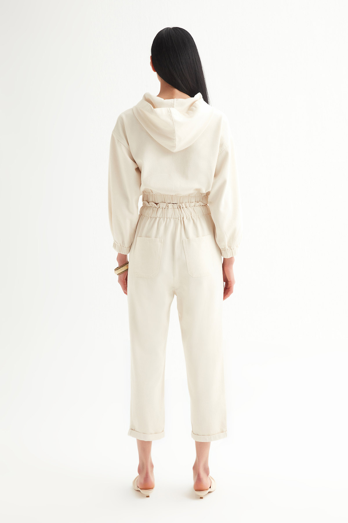 Natural Duble Paça Keten Pantolon | Açelya Okçu 