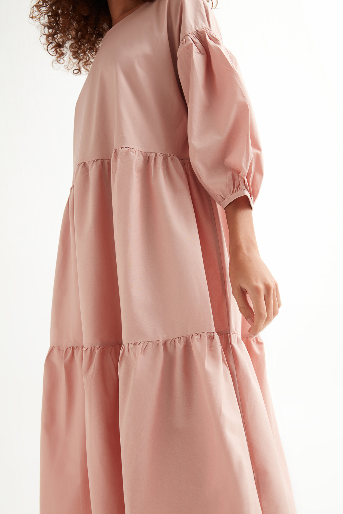 Oversize Coton Katlı Elbise | Açelya Okçu 
