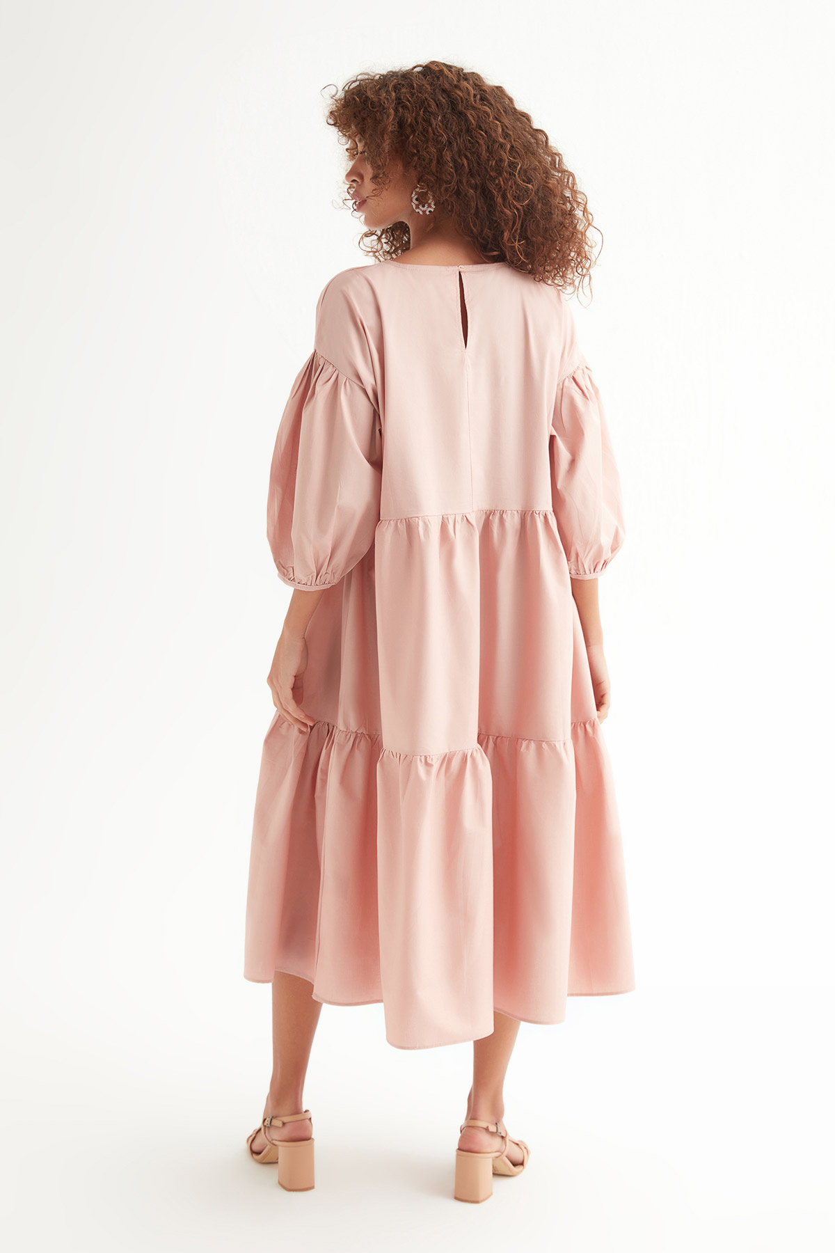 Oversize Coton Katlı Elbise | Açelya Okçu 