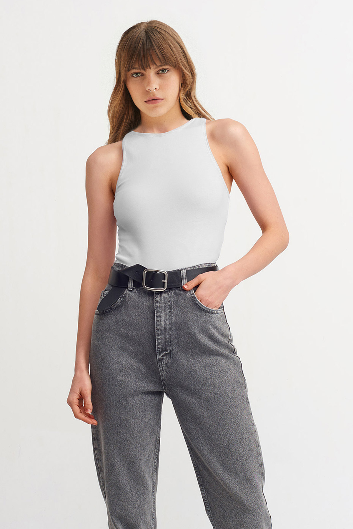 Premium Halter Yaka Kompakt Kadın Atlet  | Açelya Okçu 
