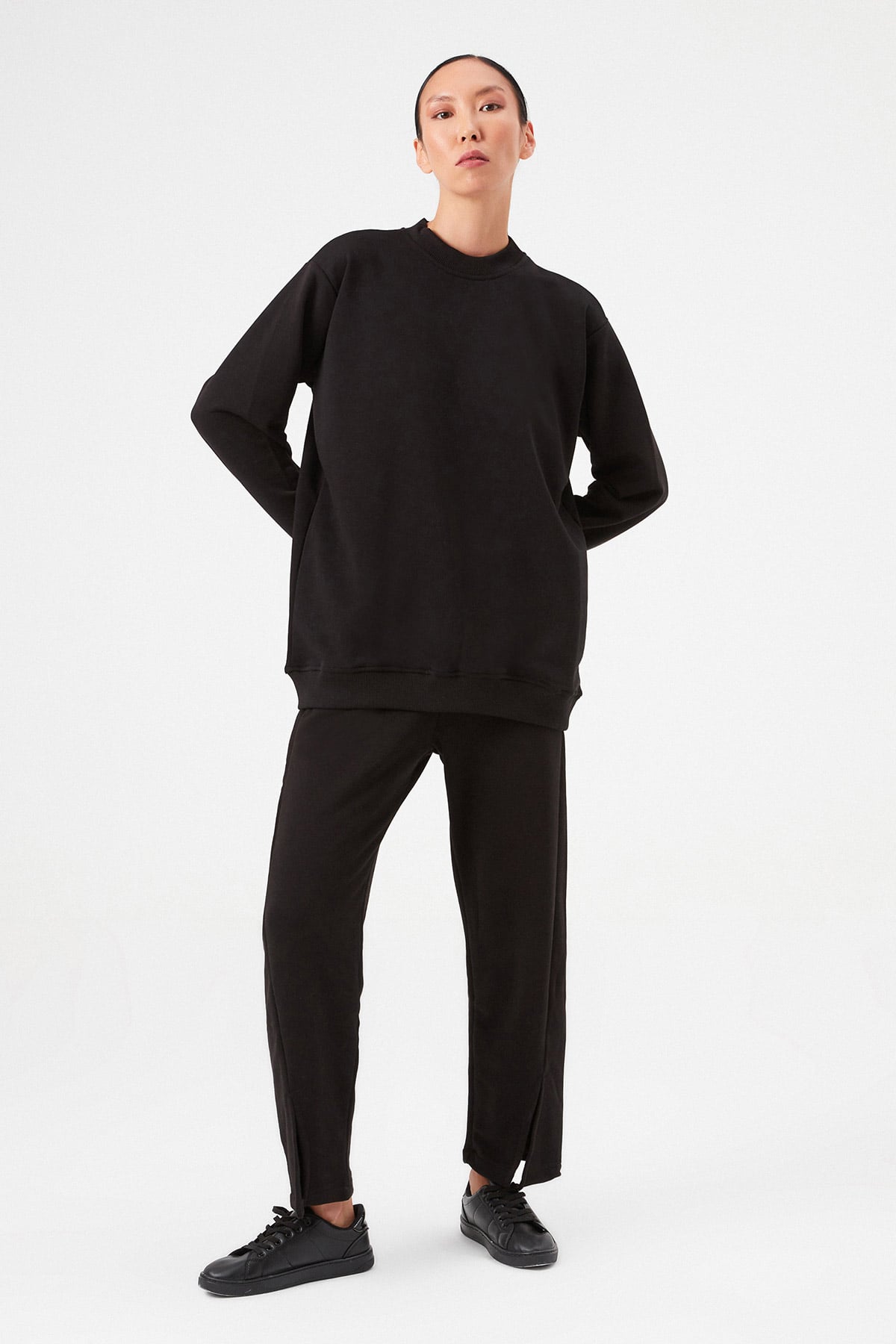 Boyfriend Bisiklet Yaka Sweatshirt |  
