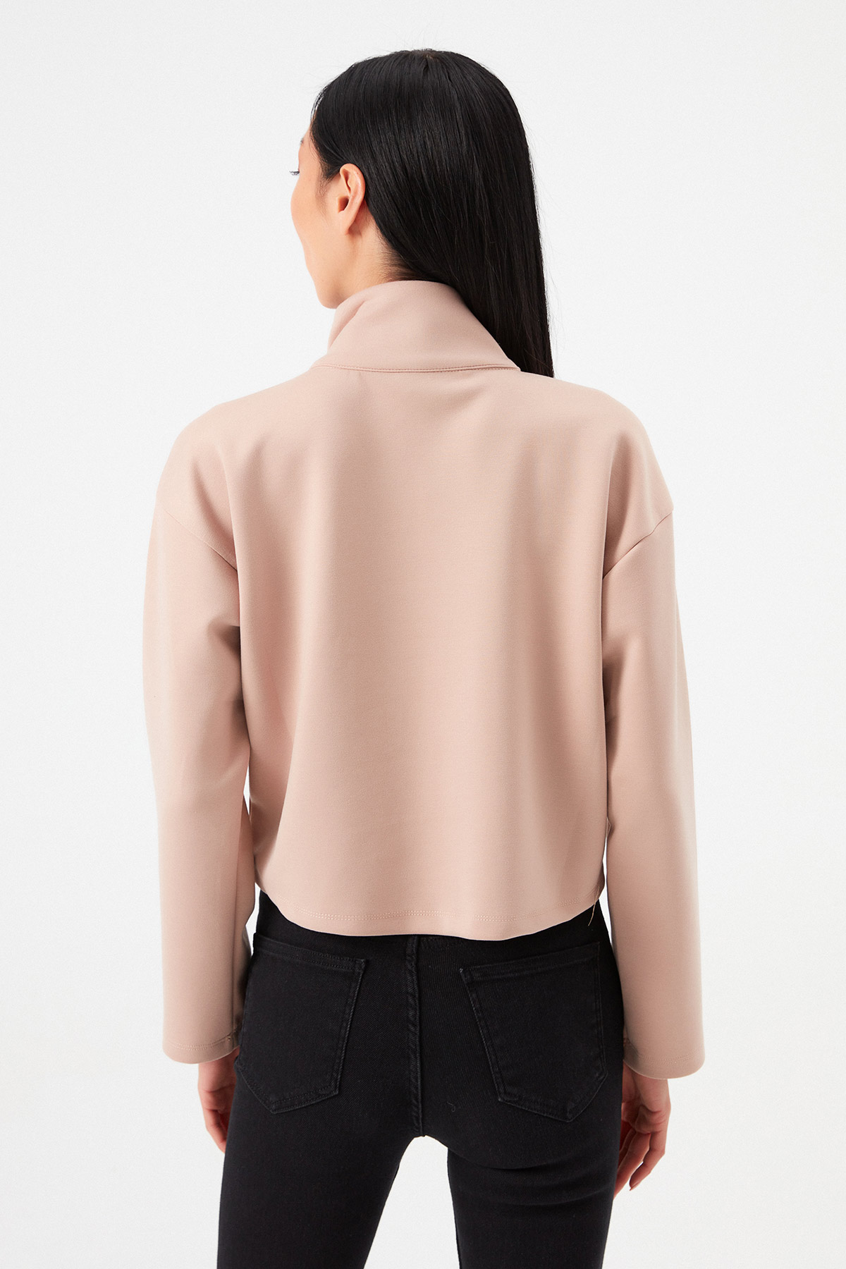 Yakası Patlı Çıtçıtlı Tactel Sweatshirt  | Açelya Okçu 
