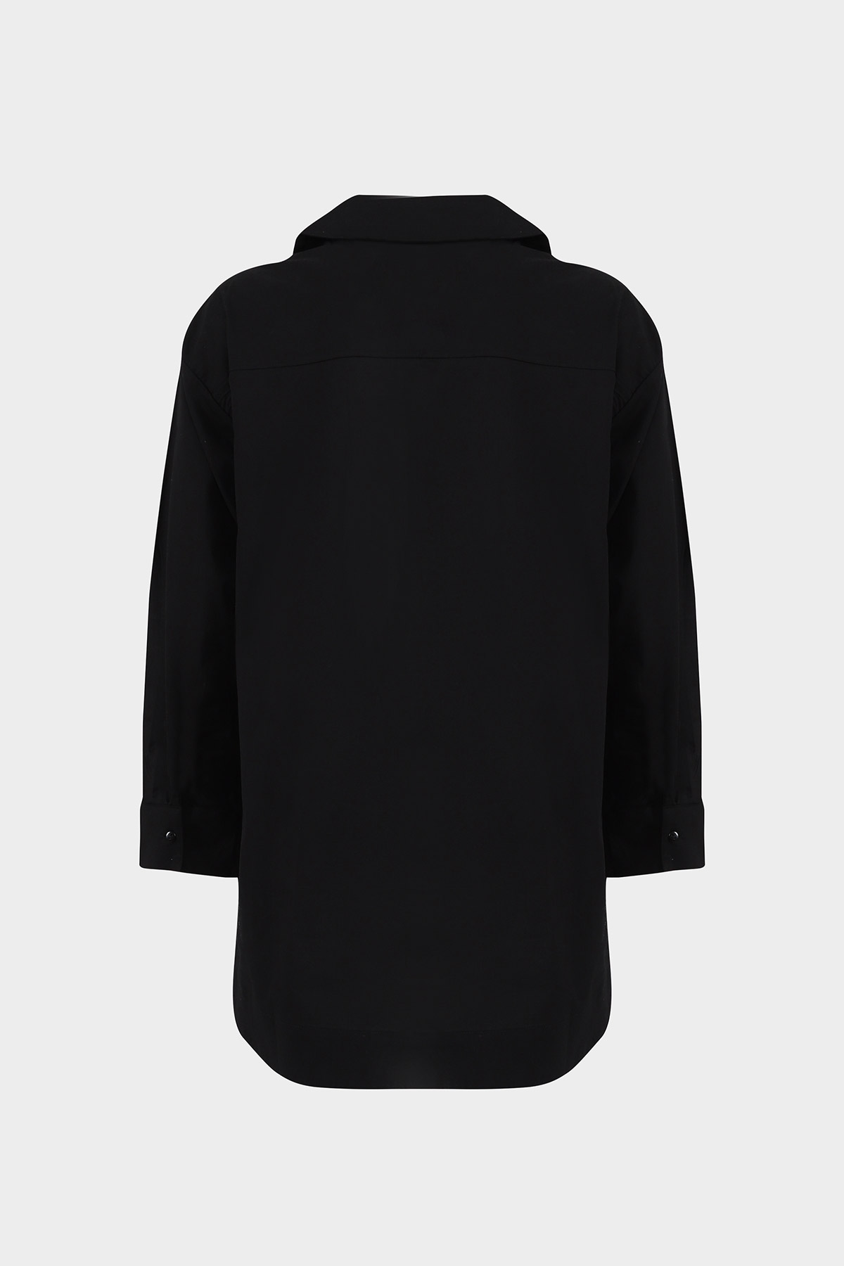 Oversize Etek Ucu Oval Kesim Gömlek | Açelya Okçu 