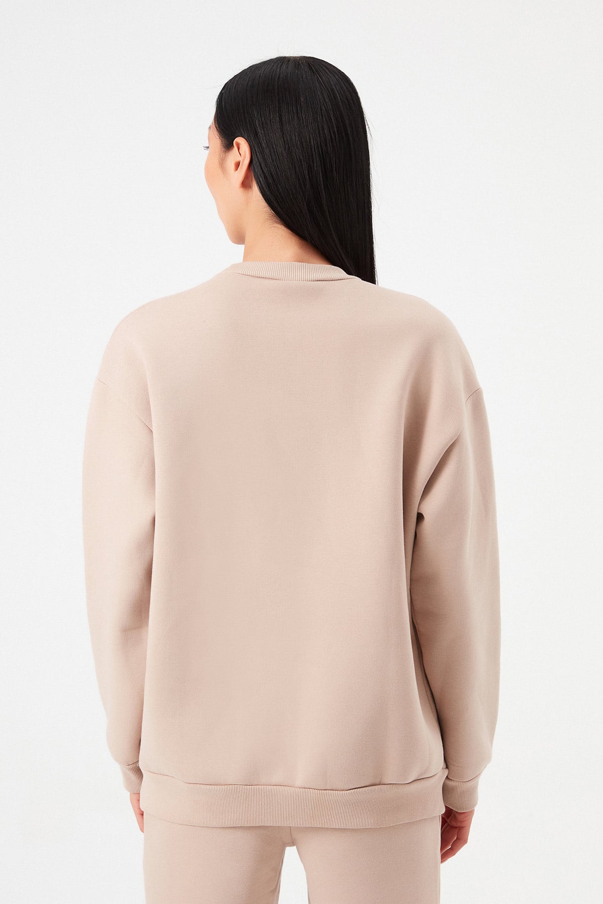 Bisiklet Yaka Şardonlu Sweatshirt |  