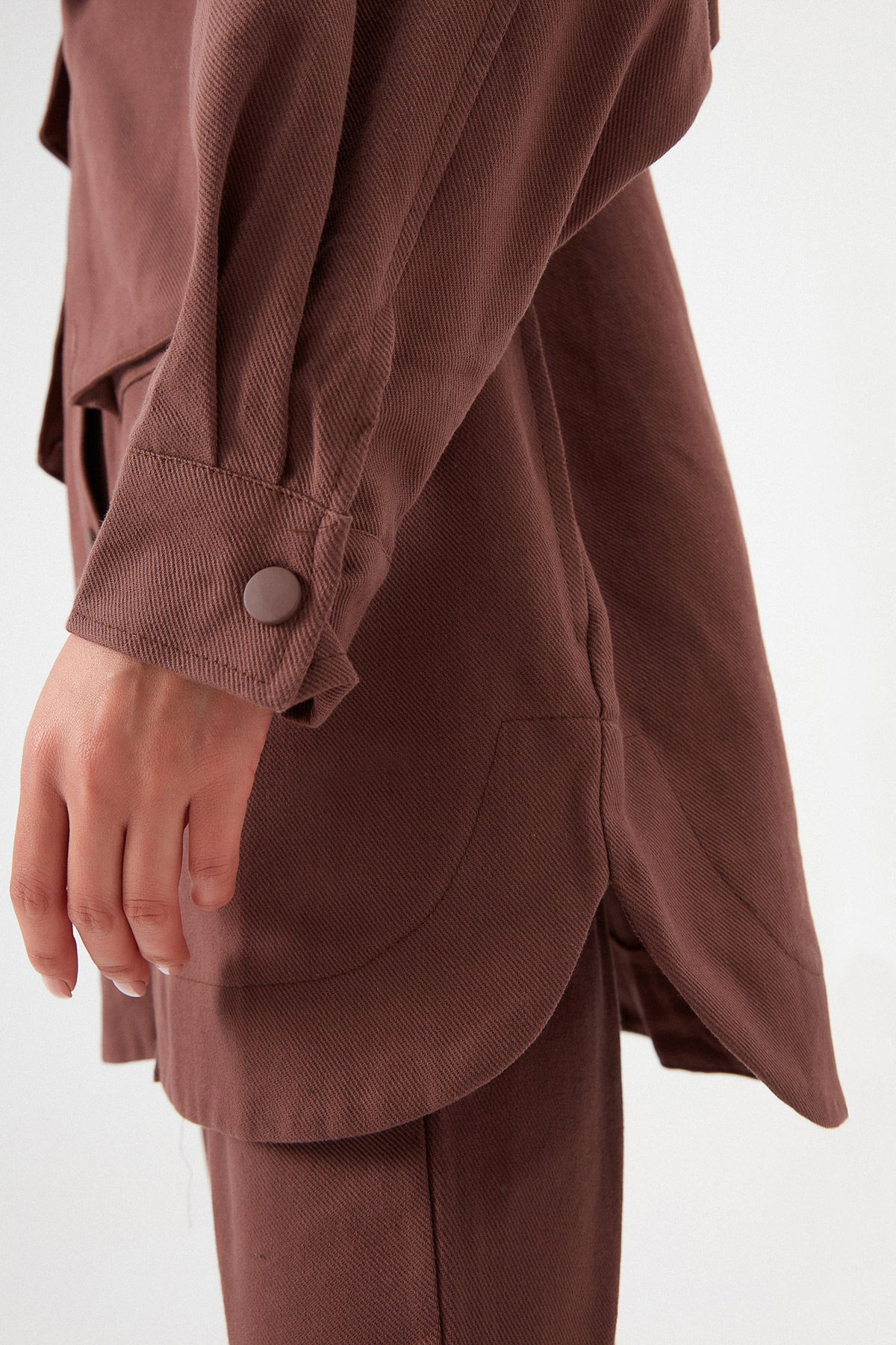 Oversize Gabardin Çıtçıtlı Takım | Açelya Okçu 