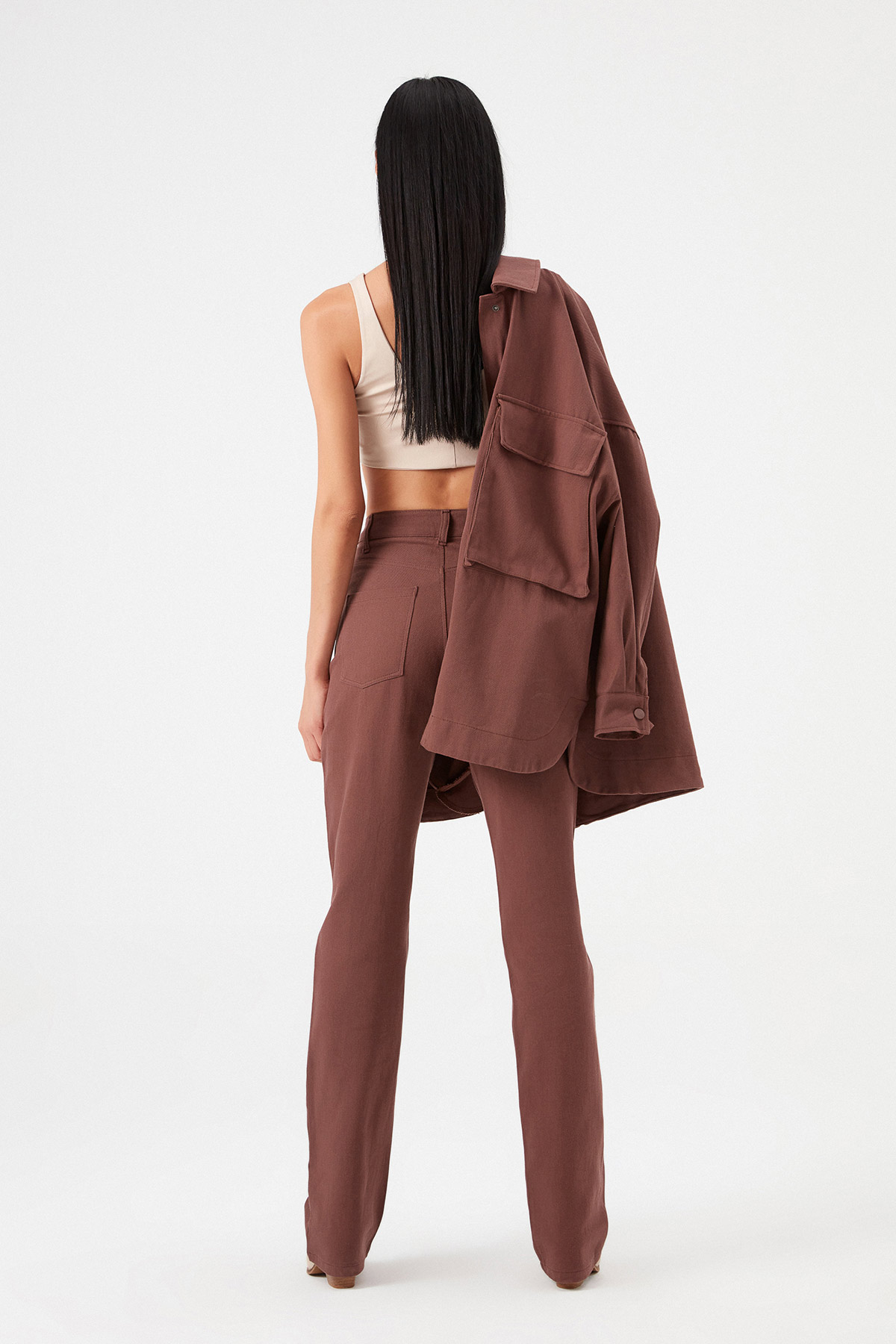 Oversize Gabardin Çıtçıtlı Takım | Açelya Okçu 