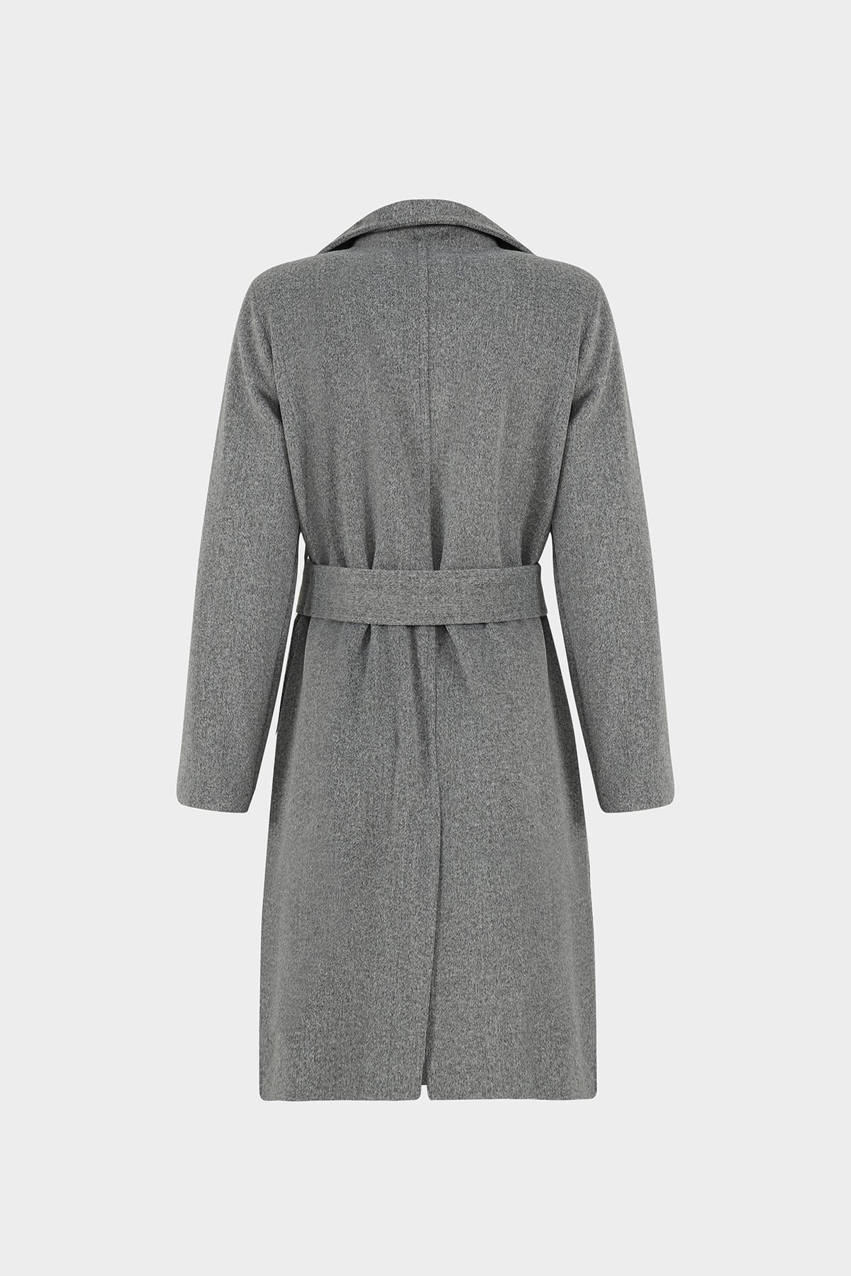 Oversize Kemerli Kaşe Kaban |  
