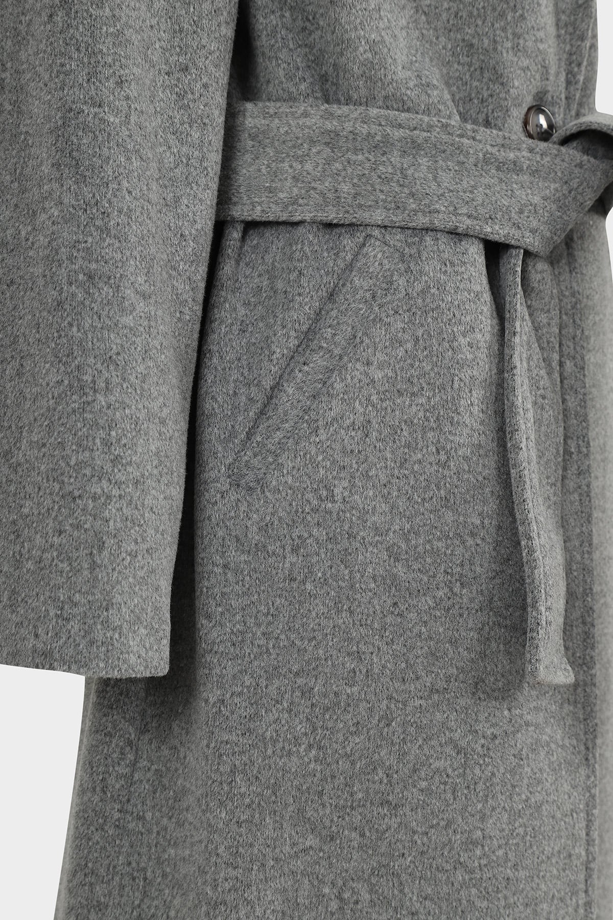 Oversize Kemerli Kaşe Kaban |  