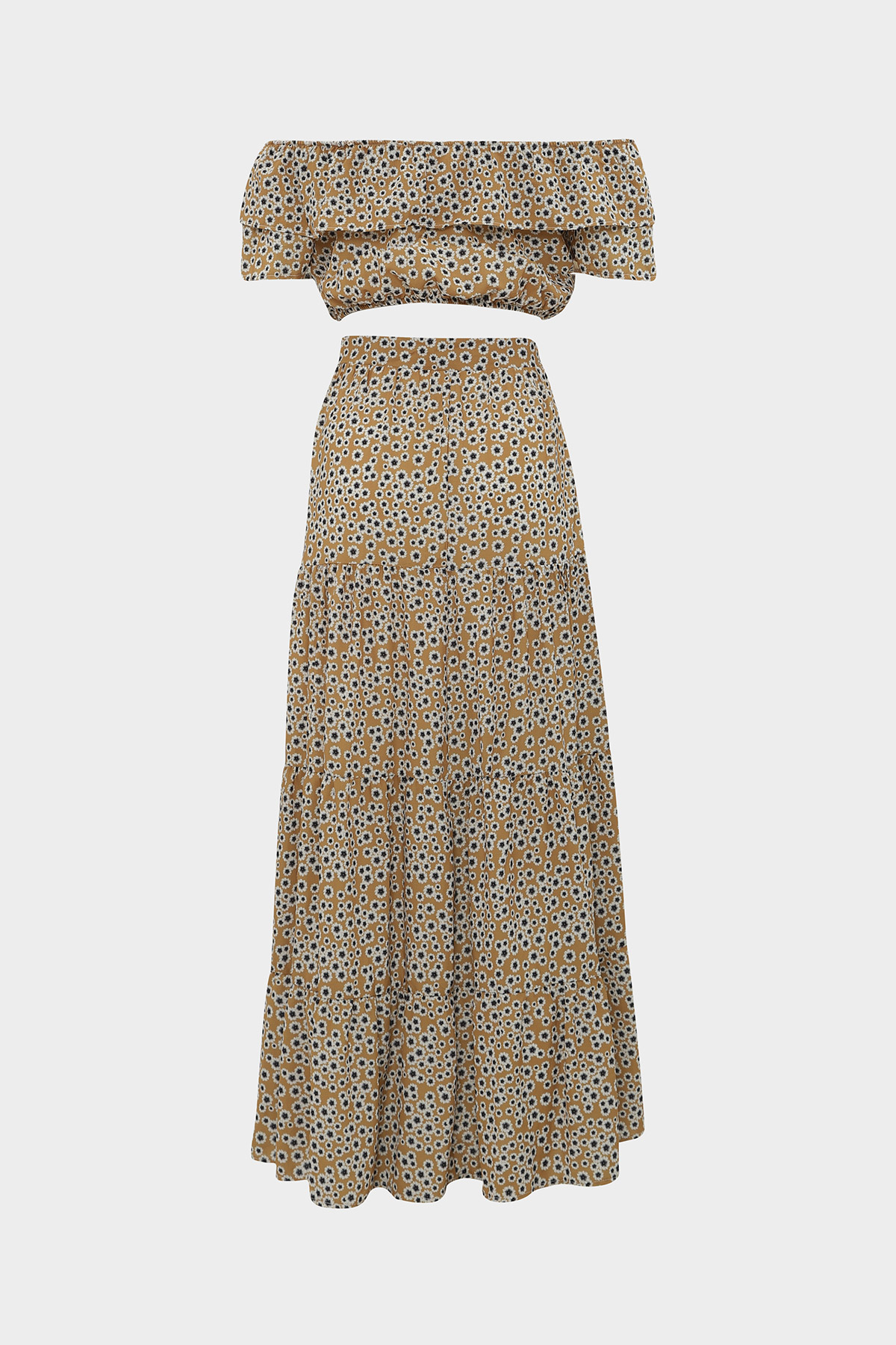 Madonna Yaka Çiçek Desenli Alt Üst Takım | Açelya Okçu 