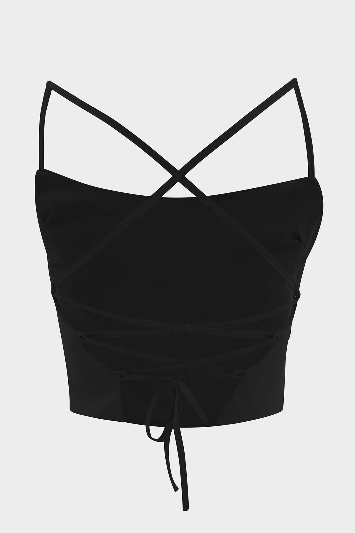 Cut Out Bağlamalı Crop Bluz | Açelya Okçu 