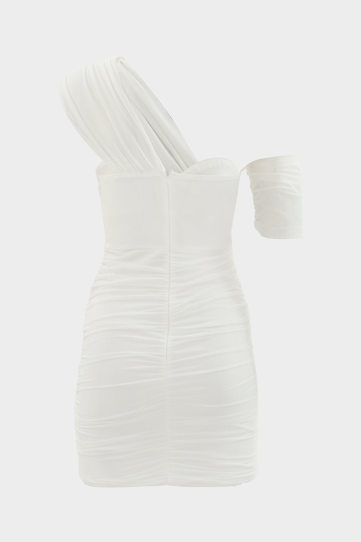 Tek Omuz Balenli Drape Elbise | Açelya Okçu 