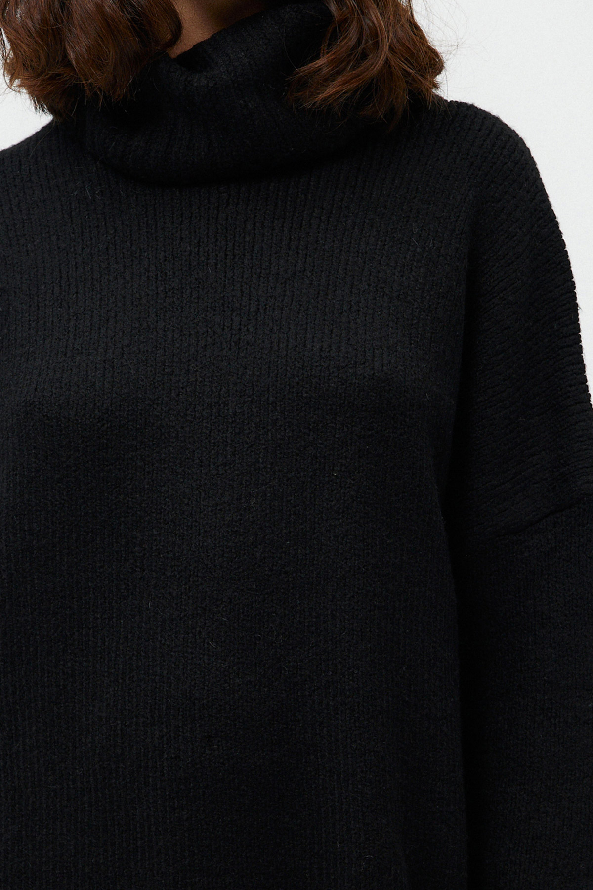 Oversize Balıkçı Yaka Triko Kazak | Açelya Okçu 
