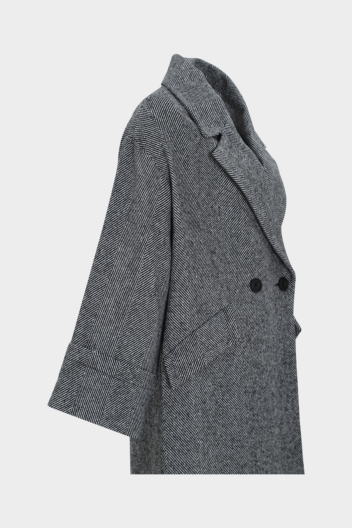 Premium Kruvaze Oversize Geniş Kesim Kadın Yün Kaban | Açelya Okçu 