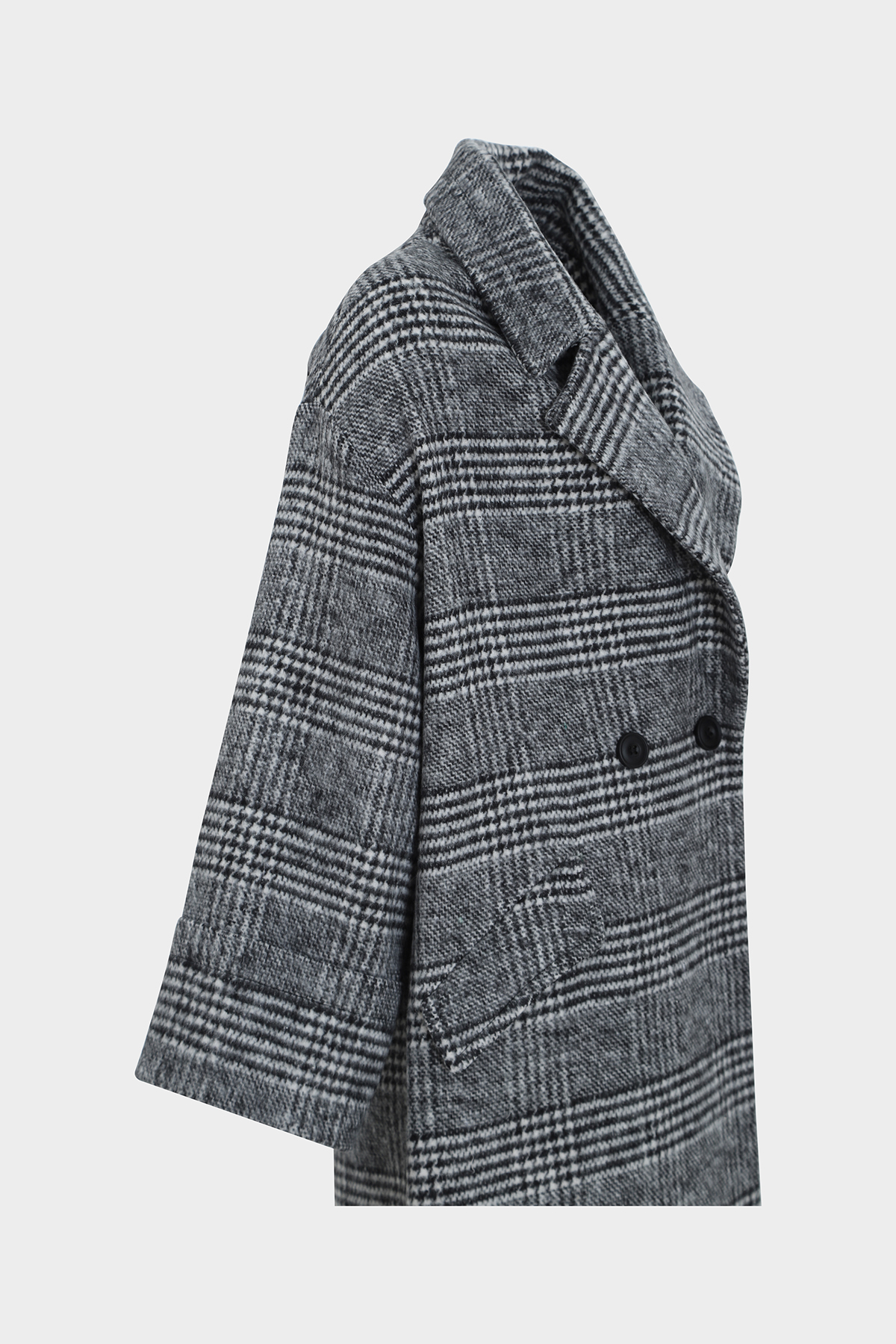 Premium Kruvaze Oversize Geniş Kesim Kadın Yün Kaban | Açelya Okçu 