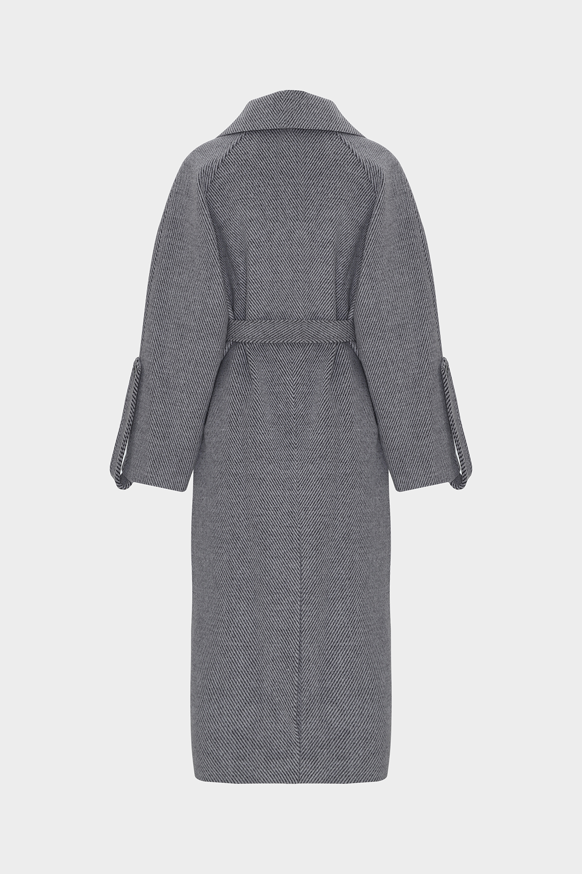 Oversize Reglan Kol Geniş Yaka Balık Sırtı Premium Yün Kaban | Açelya Okçu 