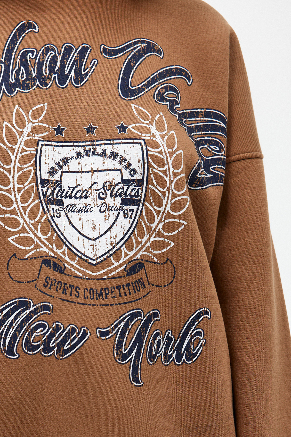 Oversize New York Sloganlı Sweatshirt | Açelya Okçu 