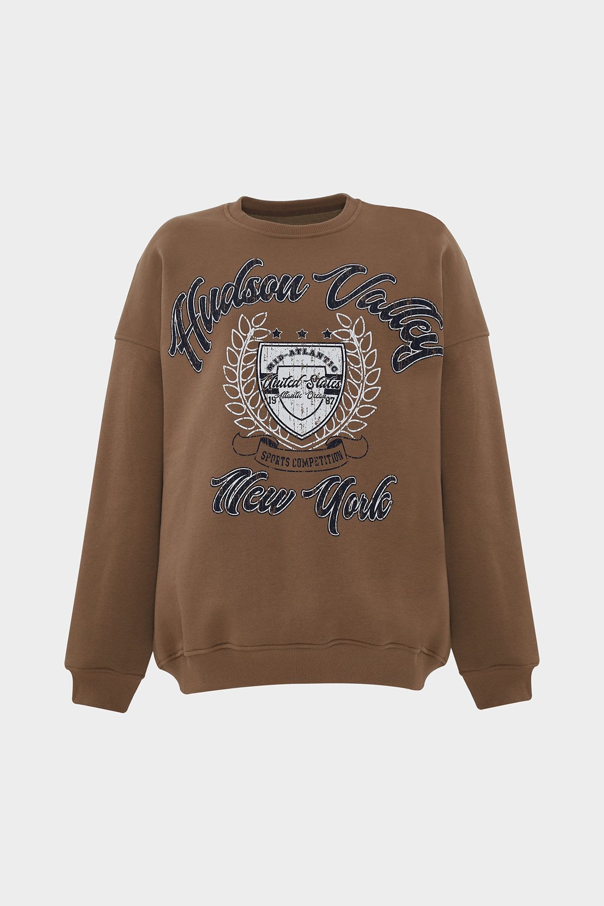 Oversize New York Sloganlı Sweatshirt | Açelya Okçu 