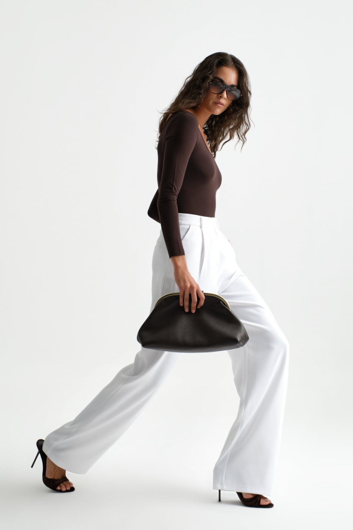 Premium Lowry Wide Leg Palazzo Dokuma Pantolon | Açelya Okçu 
