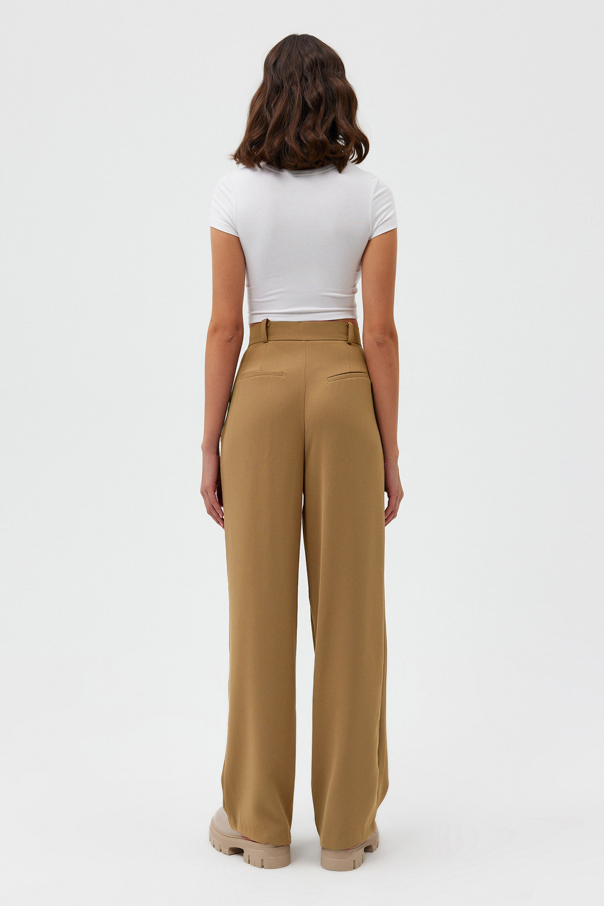 Premium Lowry Wide Leg Palazzo Dokuma Pantolon | Açelya Okçu 
