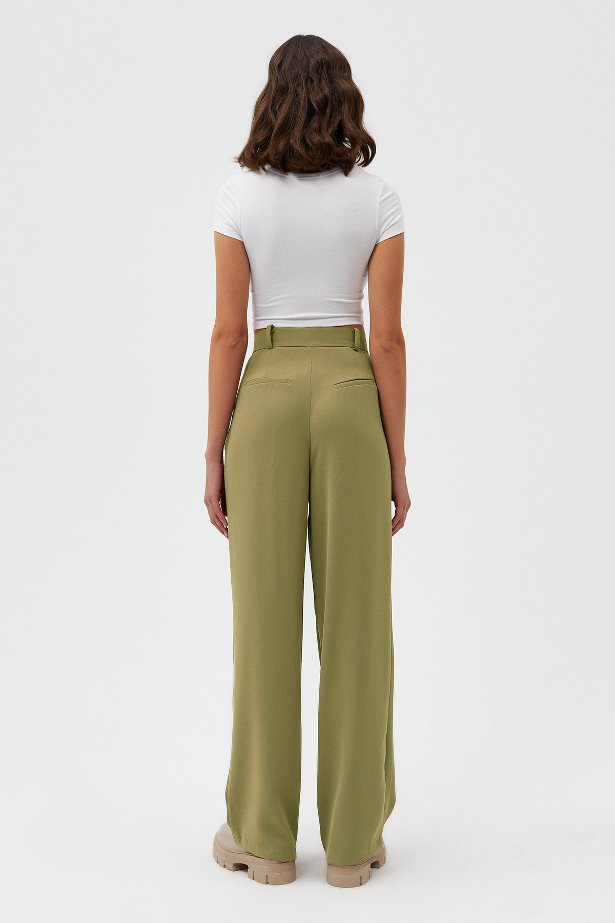 Premium Lowry Wide Leg Palazzo Dokuma Pantolon | Açelya Okçu 