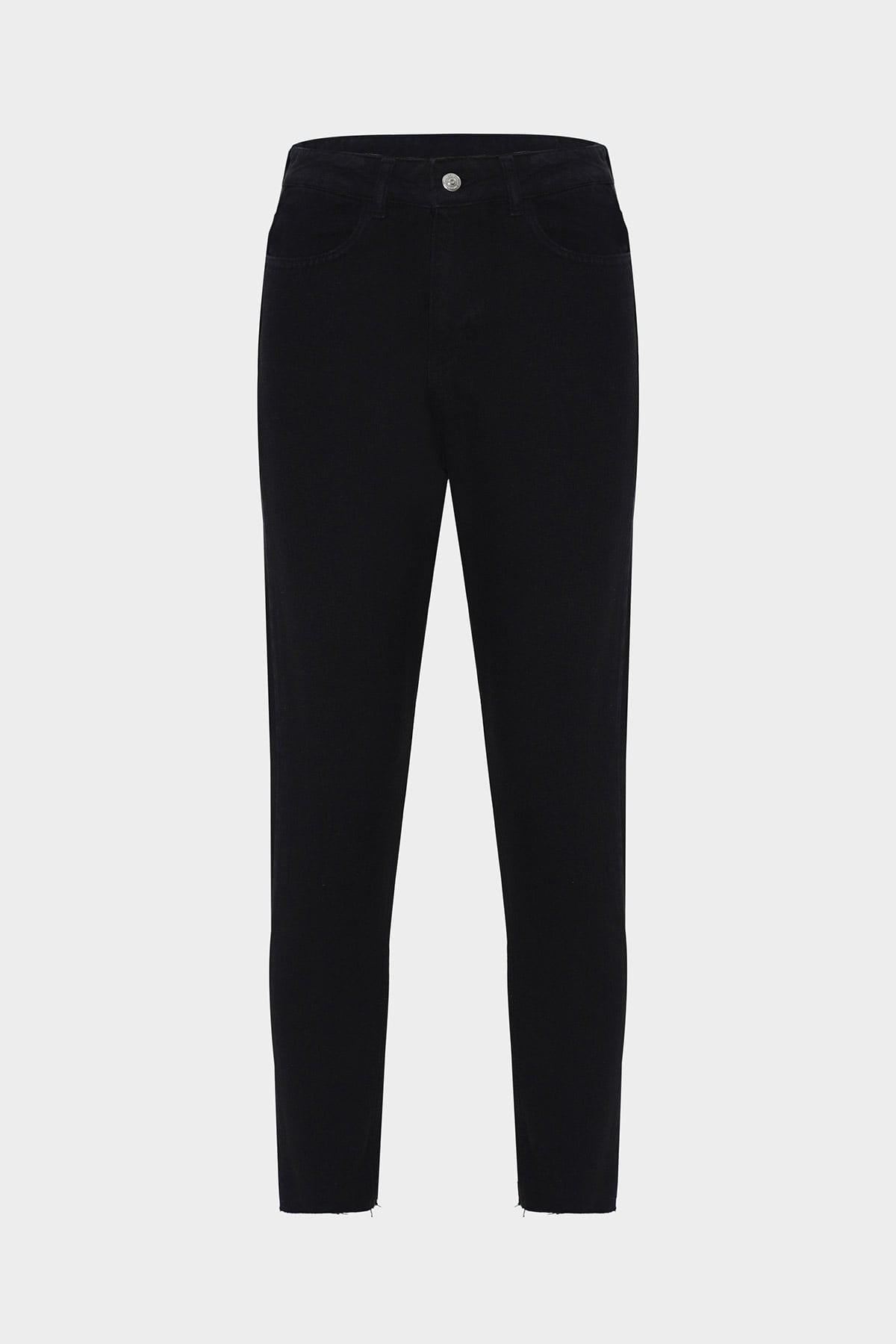 Yüksek Bel Pis Paça Mom Fit Jean Pantolon |  