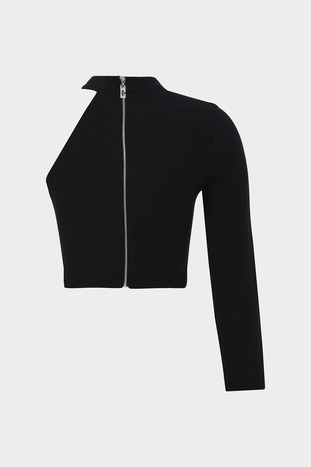 Siyah Tek Omuz Crop Bluz | Açelya Okçu 