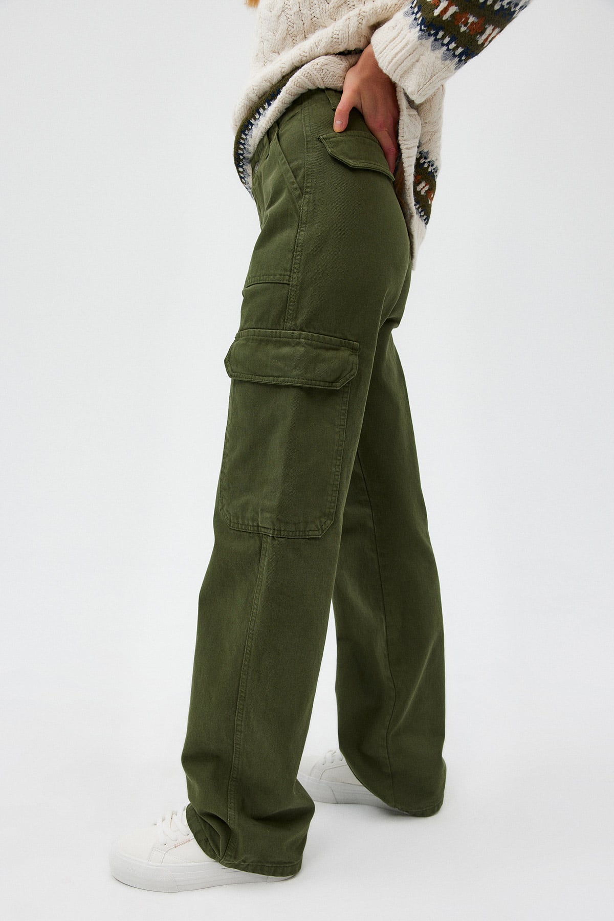 Straight Fit Kargo Çift Cepli Jean Pantolon |  