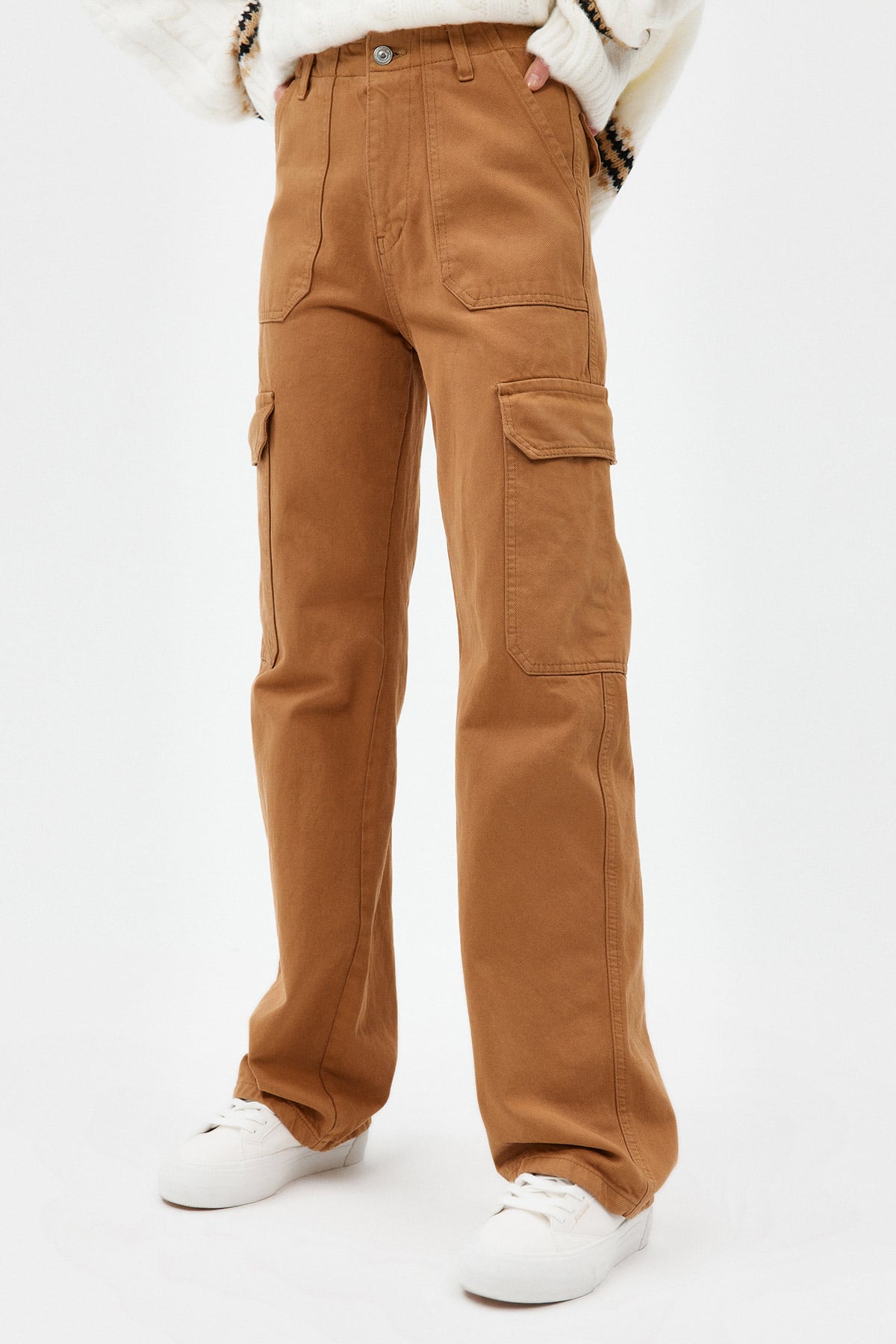 Straight Fit Kargo Çift Cepli Jean Pantolon |  