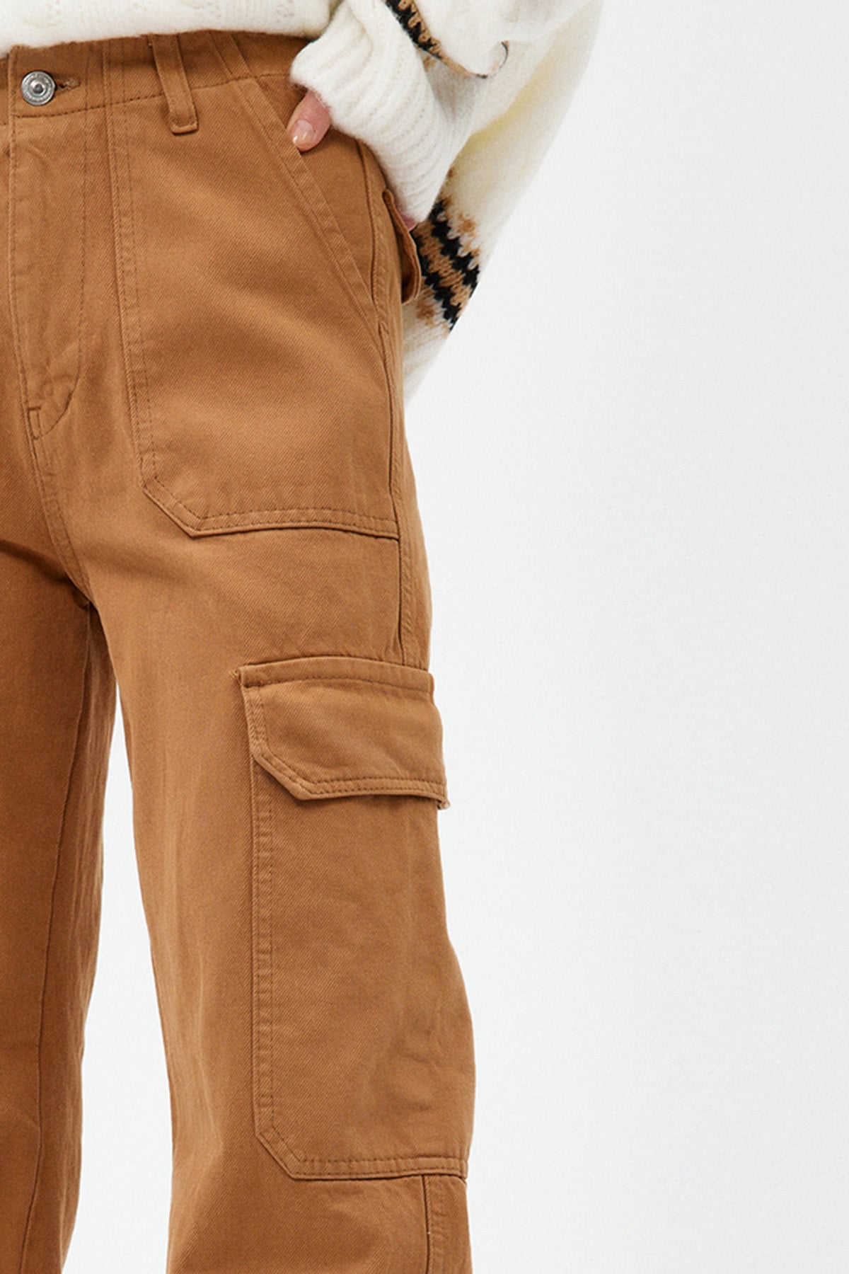 Straight Fit Kargo Çift Cepli Jean Pantolon |  