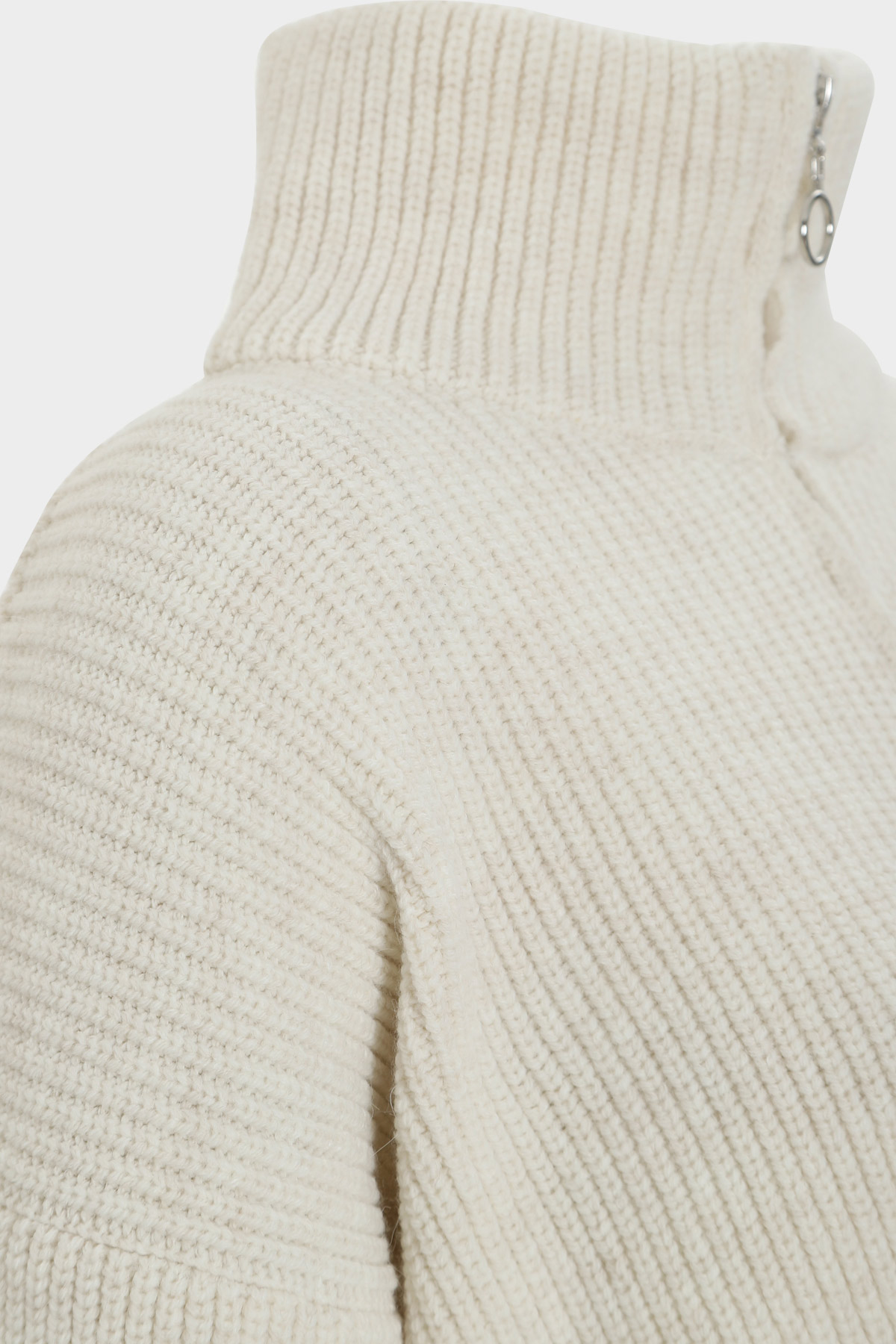 Premium Crop Dik Yaka Oversize Selanik Triko Kazak | Açelya Okçu 