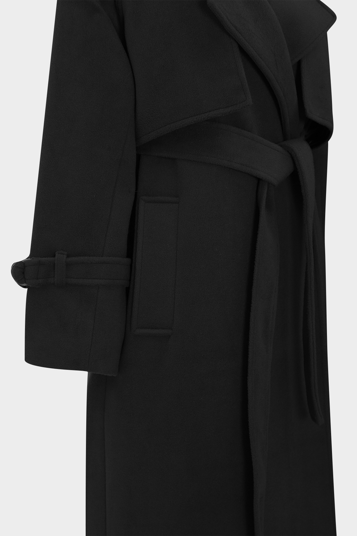 Premium Klapalı Oversize Rüzgarlıklı Maksi Kadın Yün Kaban | Açelya Okçu 