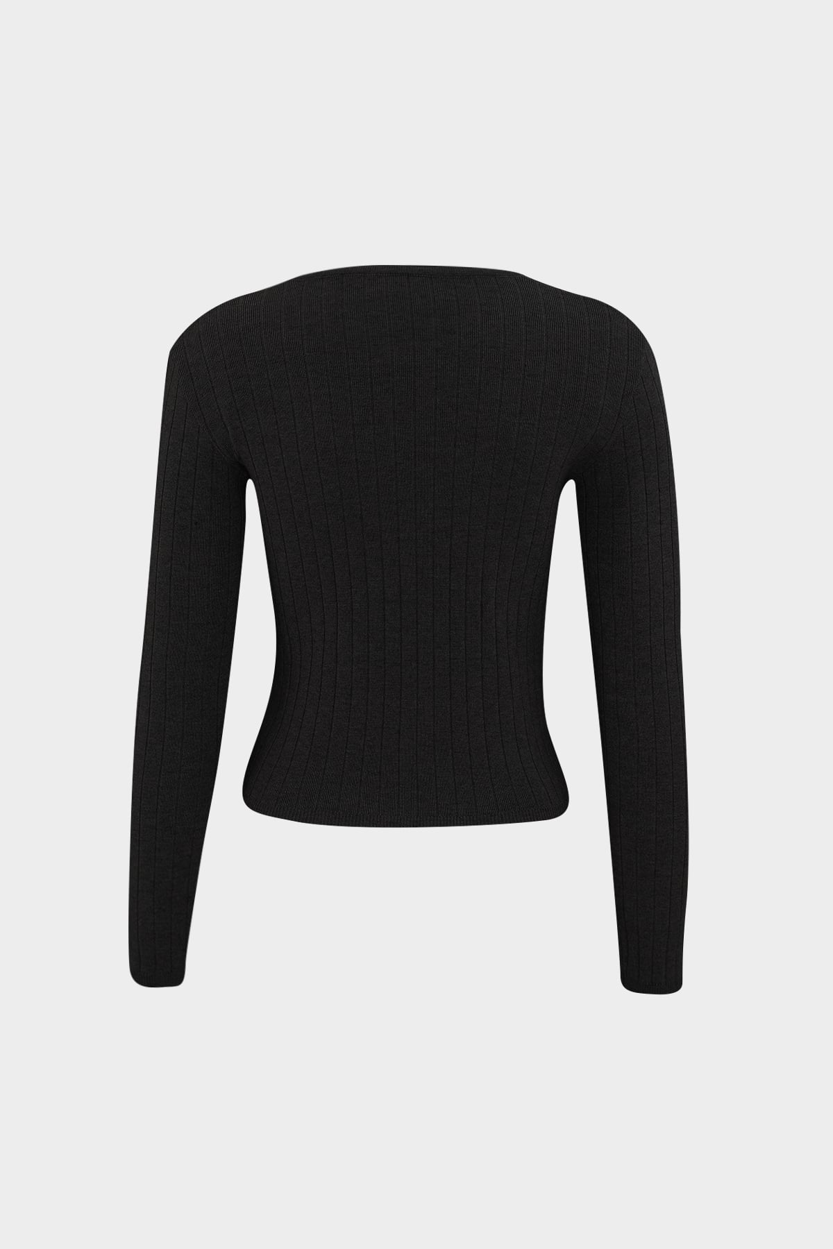 Selanik Örgü Düğme Detaylı Slim Fit Kısa Kadın Triko Kazak |  