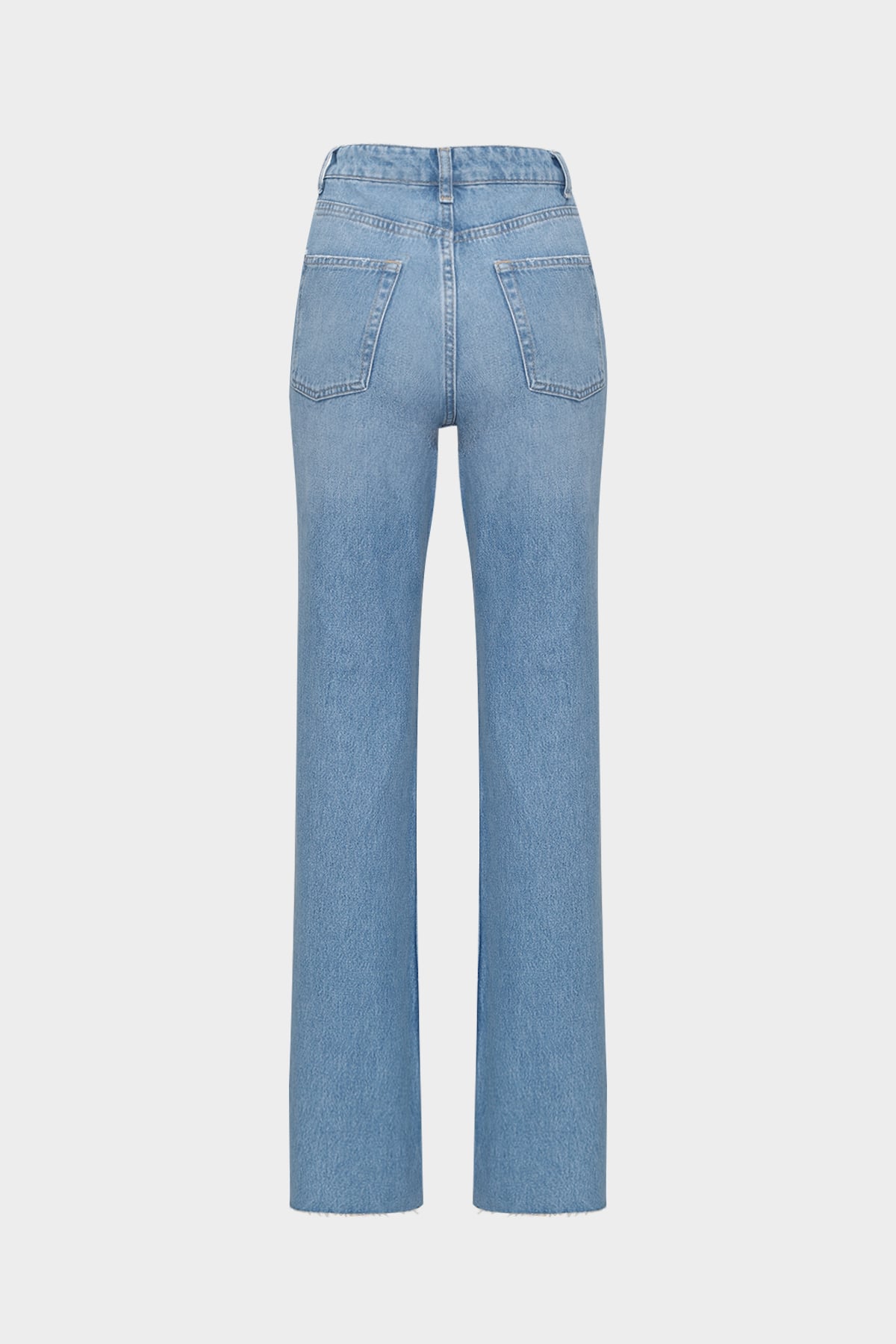 High Waist Straight Leg Düz Paça Dikişsiz Jean |  