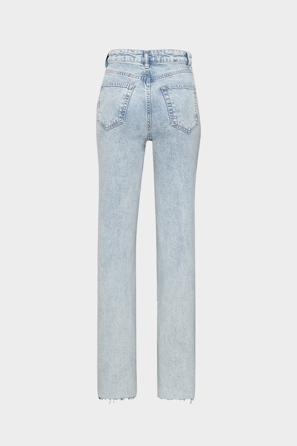 Orta Bel Likralı Straight Light Blue Düz Paça Dikişsiz Jean  |  