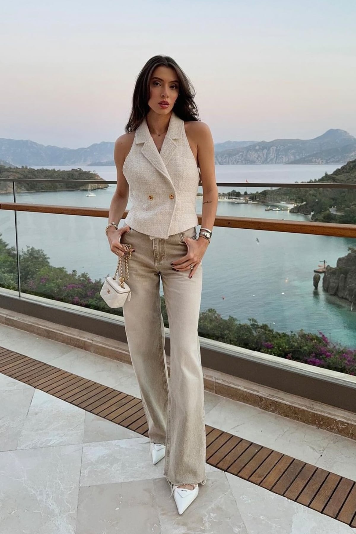 High Waist Wide Leg Kar Yıkama Geniş Paça Dikişsiz Jean |  