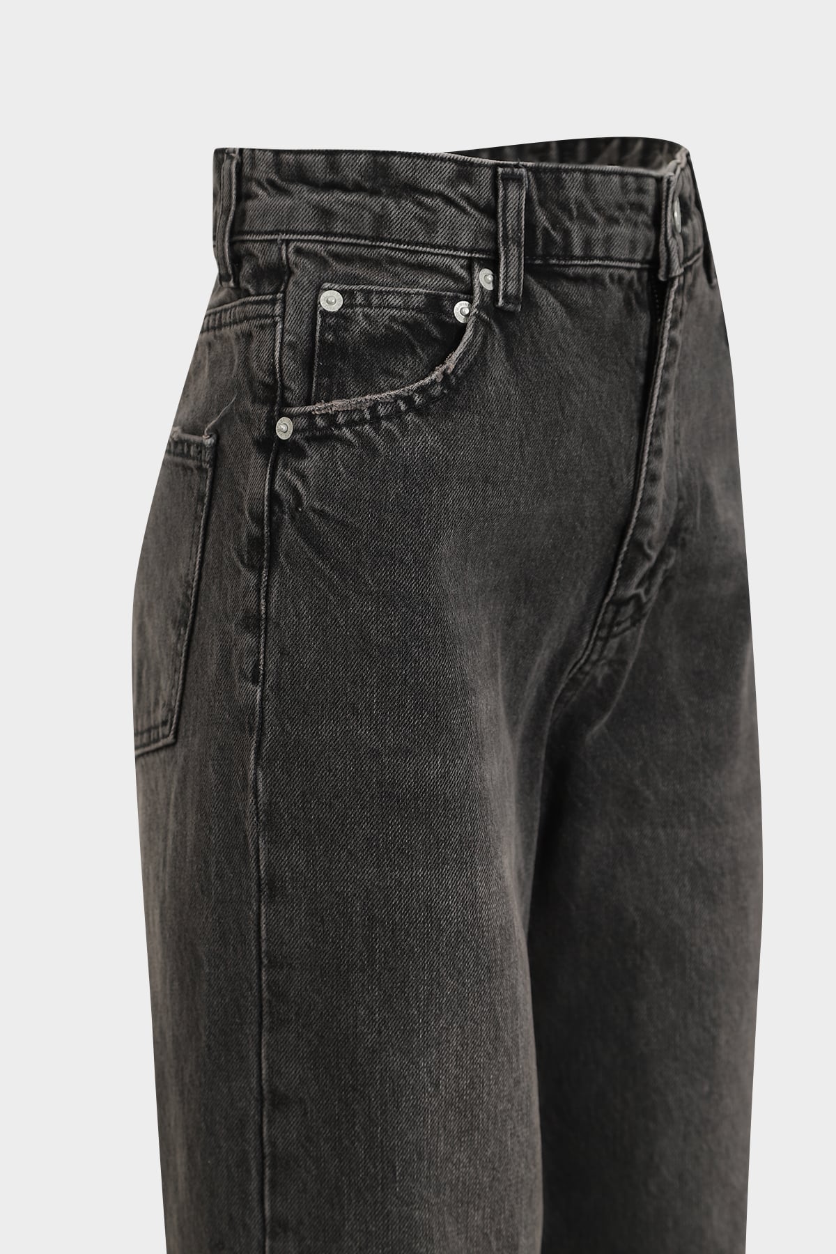 High Waist Wide Leg Kar Yıkama Geniş Paça Dikişsiz Jean |  