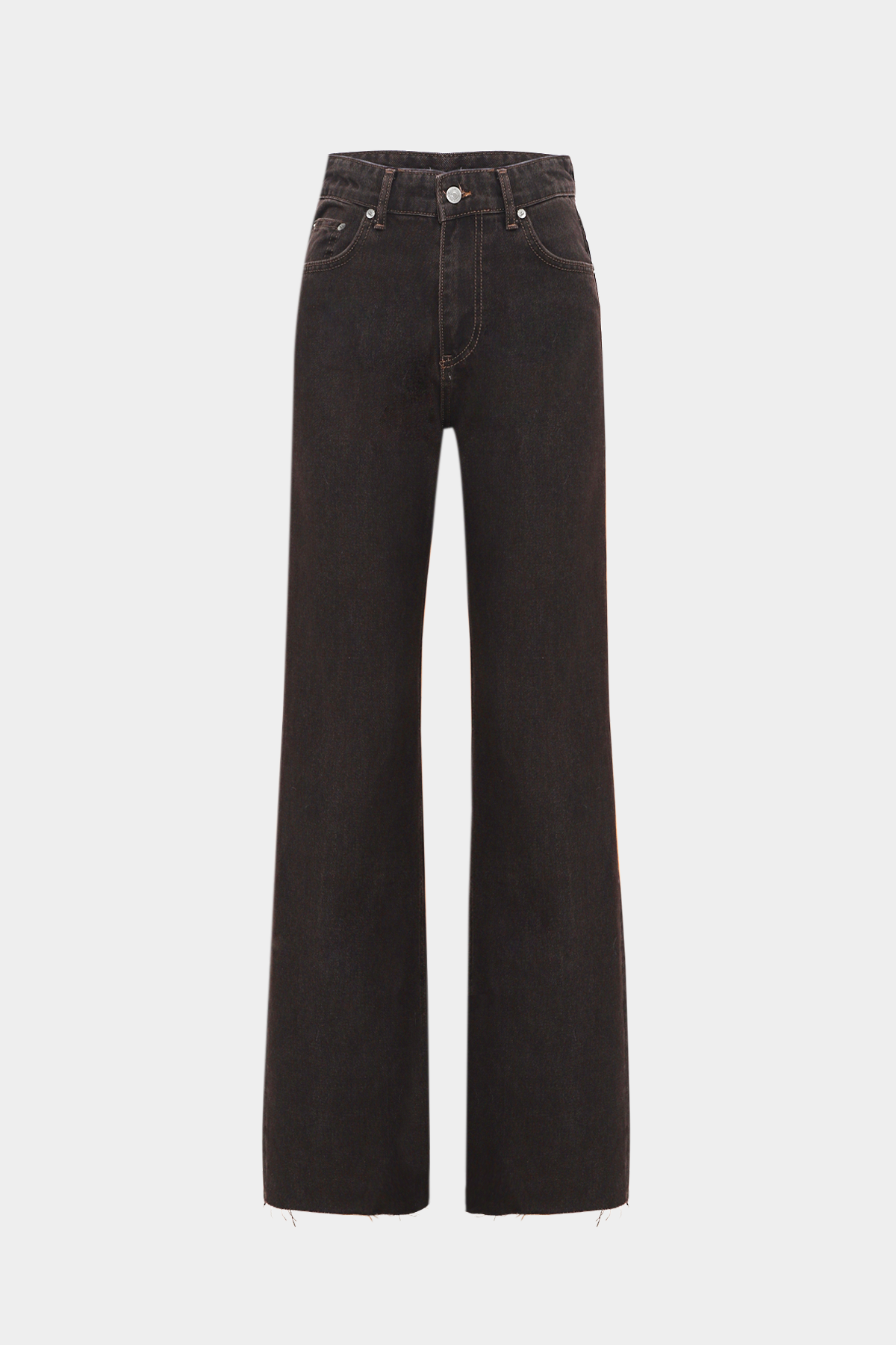 High Waist Wide Leg Kar Yıkama Geniş Paça Dikişsiz Jean |  
