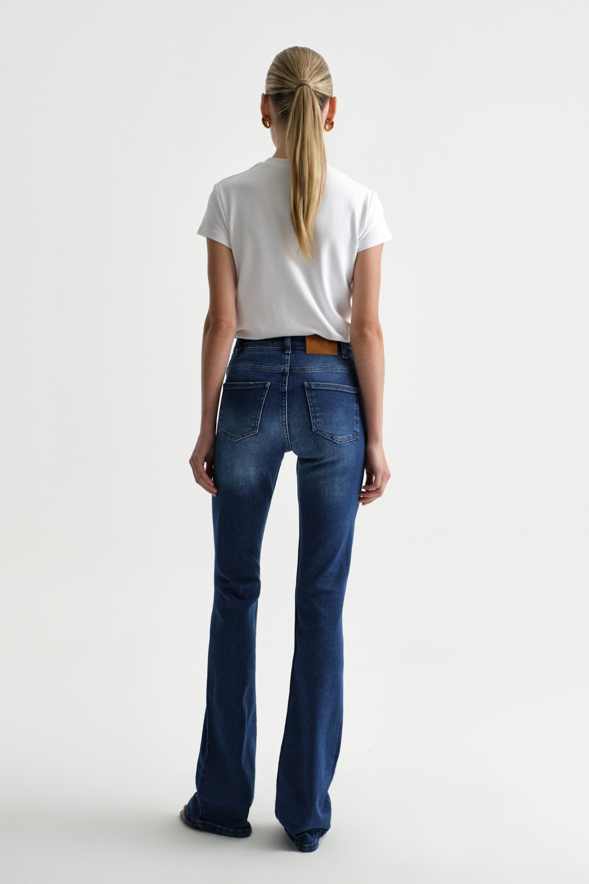 High Waist Flare Leg Full Length Stretch  Jean |  