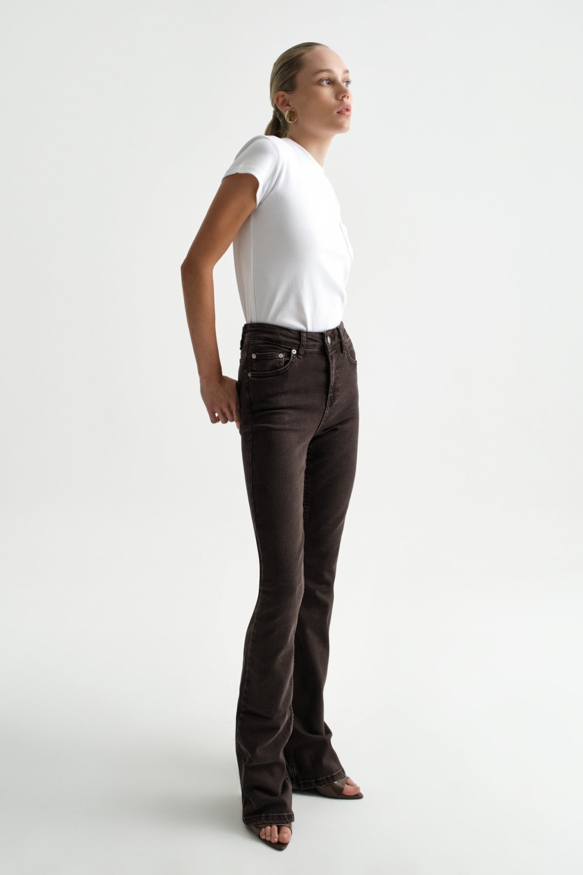 High Waist Flare Leg Full Length Stretch  Jean |  