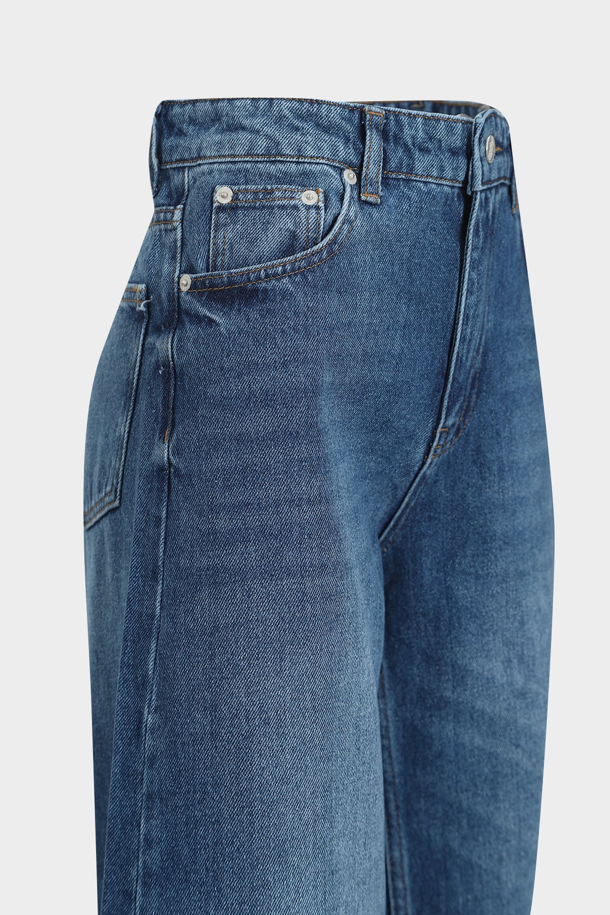 High Waist Wed Leg Mid Blue Extra Geniş Paça Jean |  