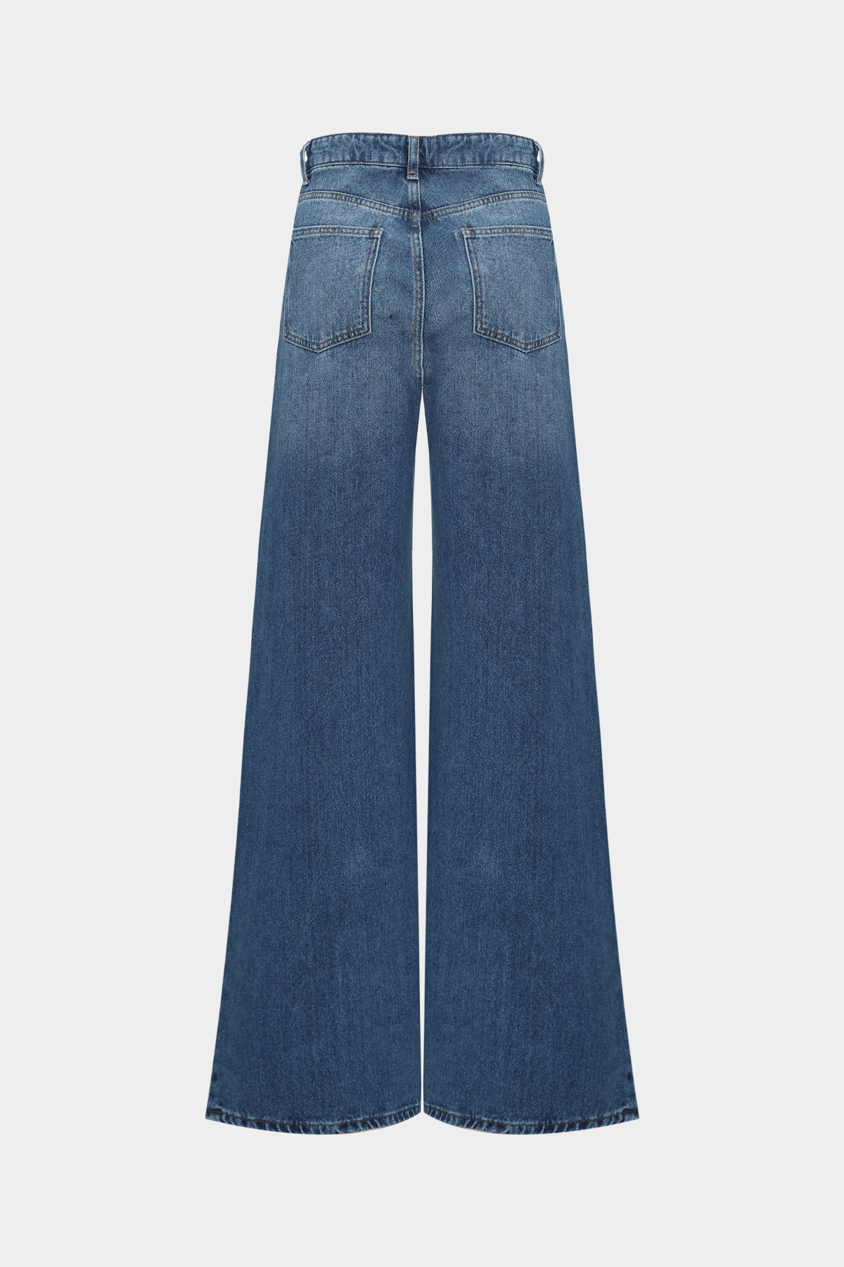High Waist Wed Leg Mid Blue Extra Geniş Paça Jean |  