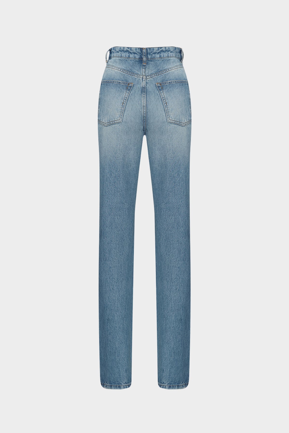 High Waist Straight Leg Blue Jean |  