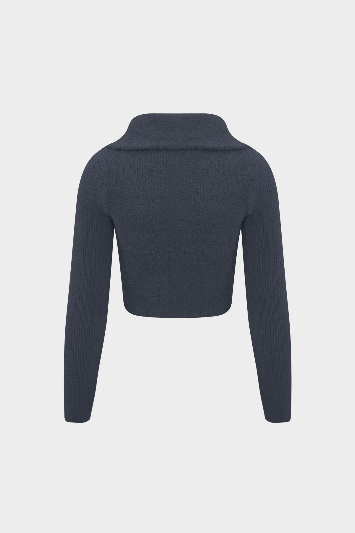 Premium Fermuar Detaylı Crop Kadın Yumoş Triko Kazak | Açelya Okçu 