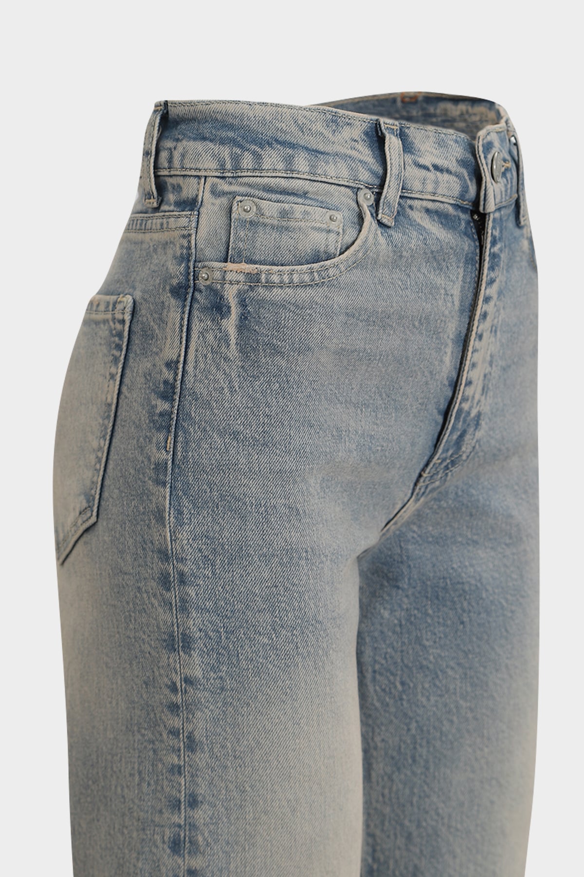 High Waist Kar Yıkama Straight Likralı Kadın Jean Pantolon |  
